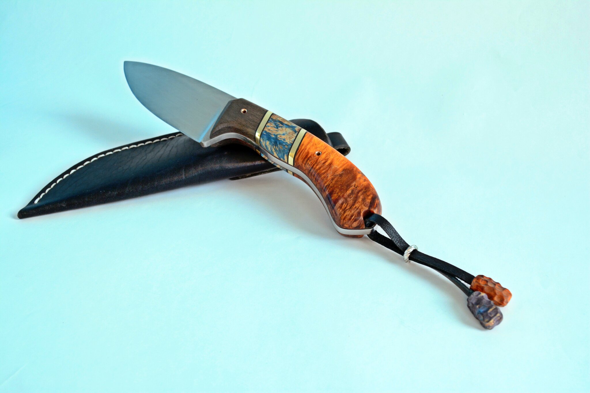 Bright cutter - My, Knife, Creation, Needlework without process, X12MF, Leather, Stabilized wood