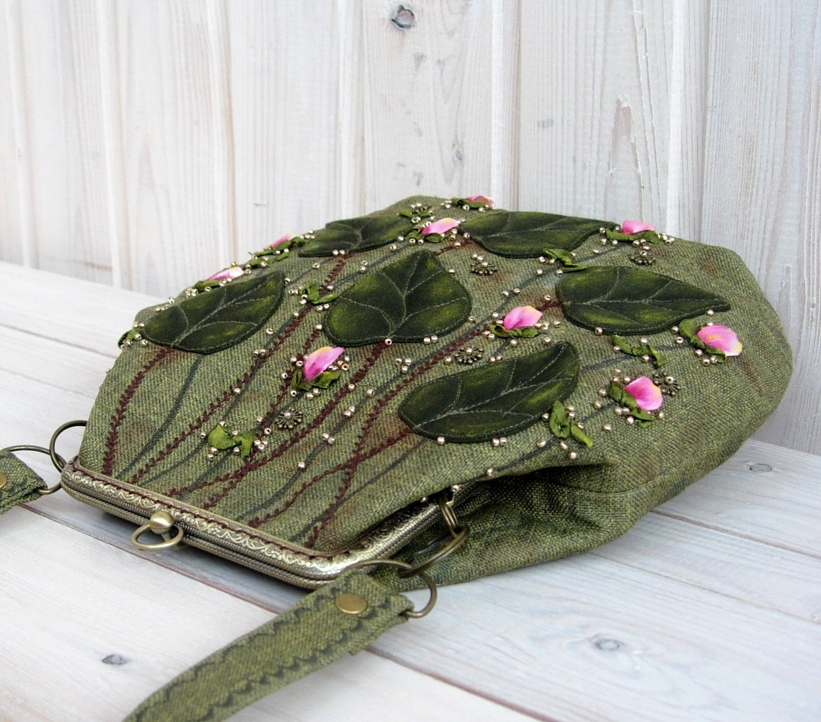 Here is the second) - My, Lady's bag, Сумка, Embroidery, Application, Stitch, Needlework without process, Needlework, Оригинально, Handmade, Decor, Longpost