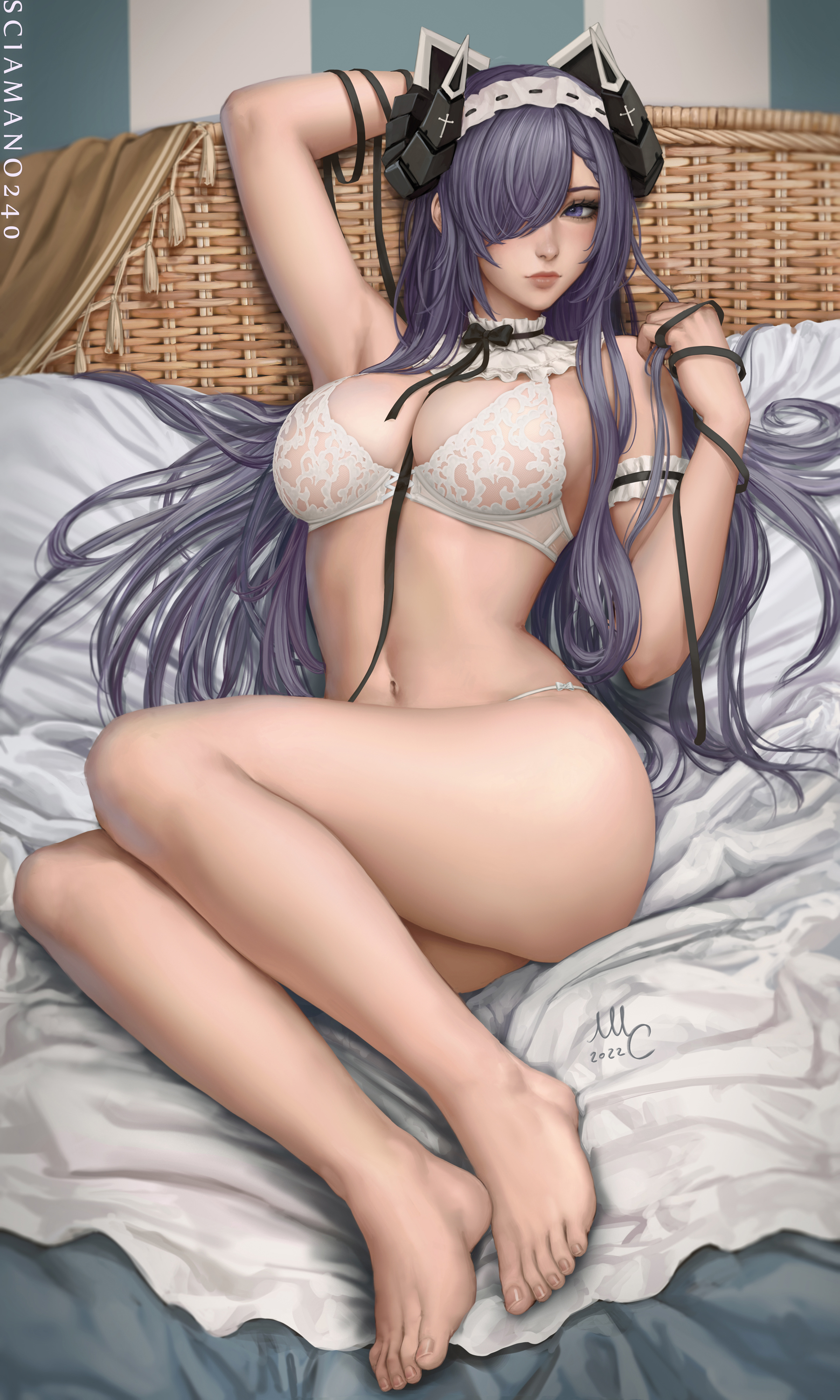 August Von Parseval - NSFW, Art, Anime, Anime art, Azur lane, August von Parseval, Housemaid, Girls, Erotic, Hand-drawn erotica, Game art, Underwear, Stockings, Swimsuit, Bikini, Boobs, Topless, Nudity, Choker, Sciamano240, Longpost