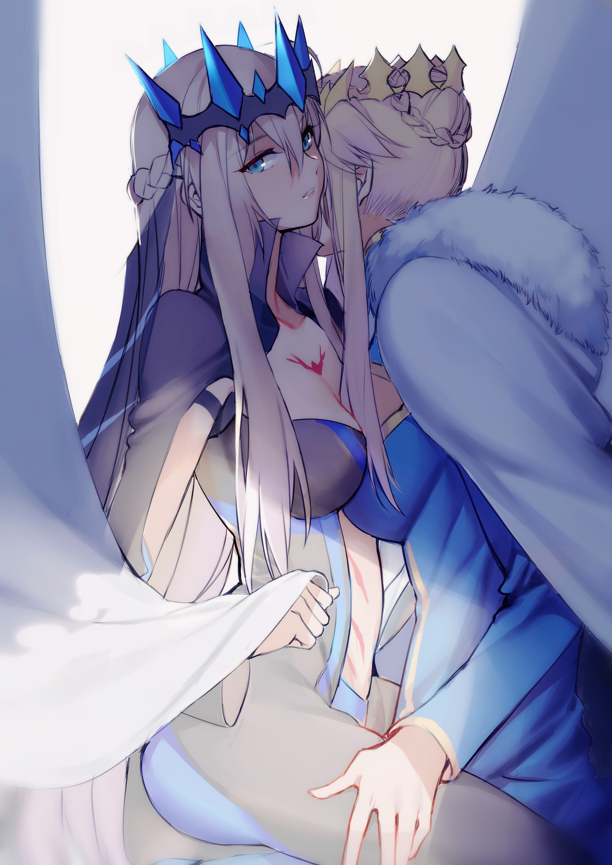 couple - NSFW, Anime, Anime art, Fate, Fate grand order, Artoria pendragon lancer, Morgan le fay, Yuri, Yorukun, Longpost