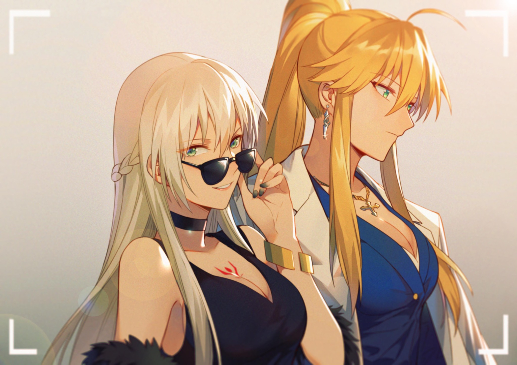 Артур и Моргана - Аниме, Anime Art, Fate, Fate Grand Order, Artoria pendragon lancer, Morgan Le Fay, Artoria Pendragon, Yorukun, Yuri, Длиннопост