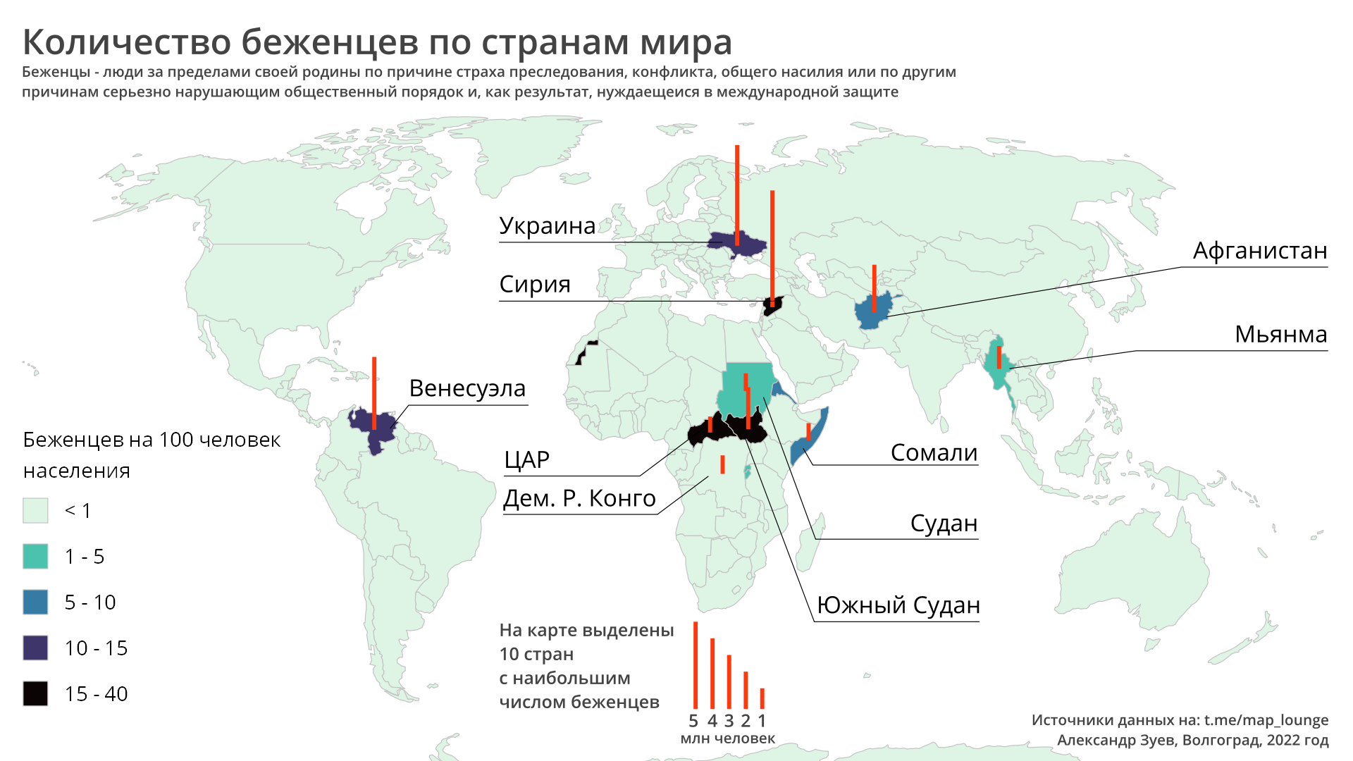 Количество беженцев по странам мира | Пикабу