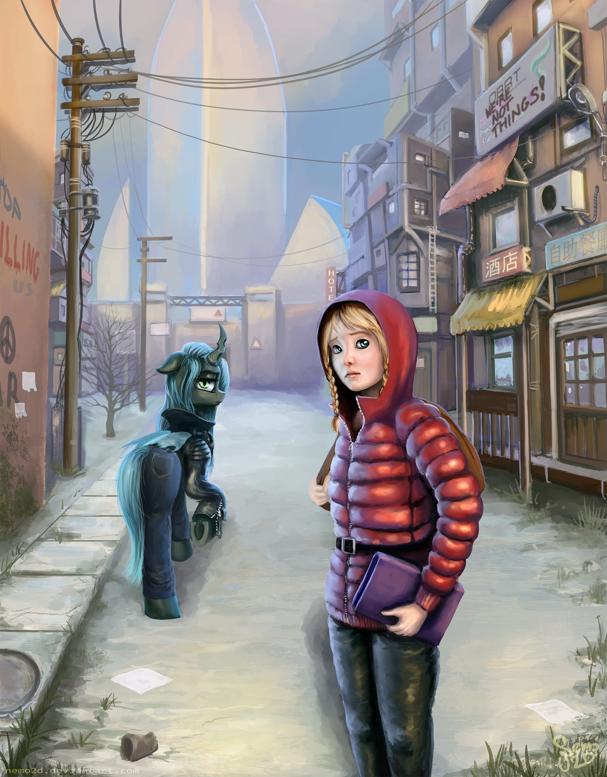 In the slums of Gigapolis - My little pony, Queen chrysalis, Nemo2d