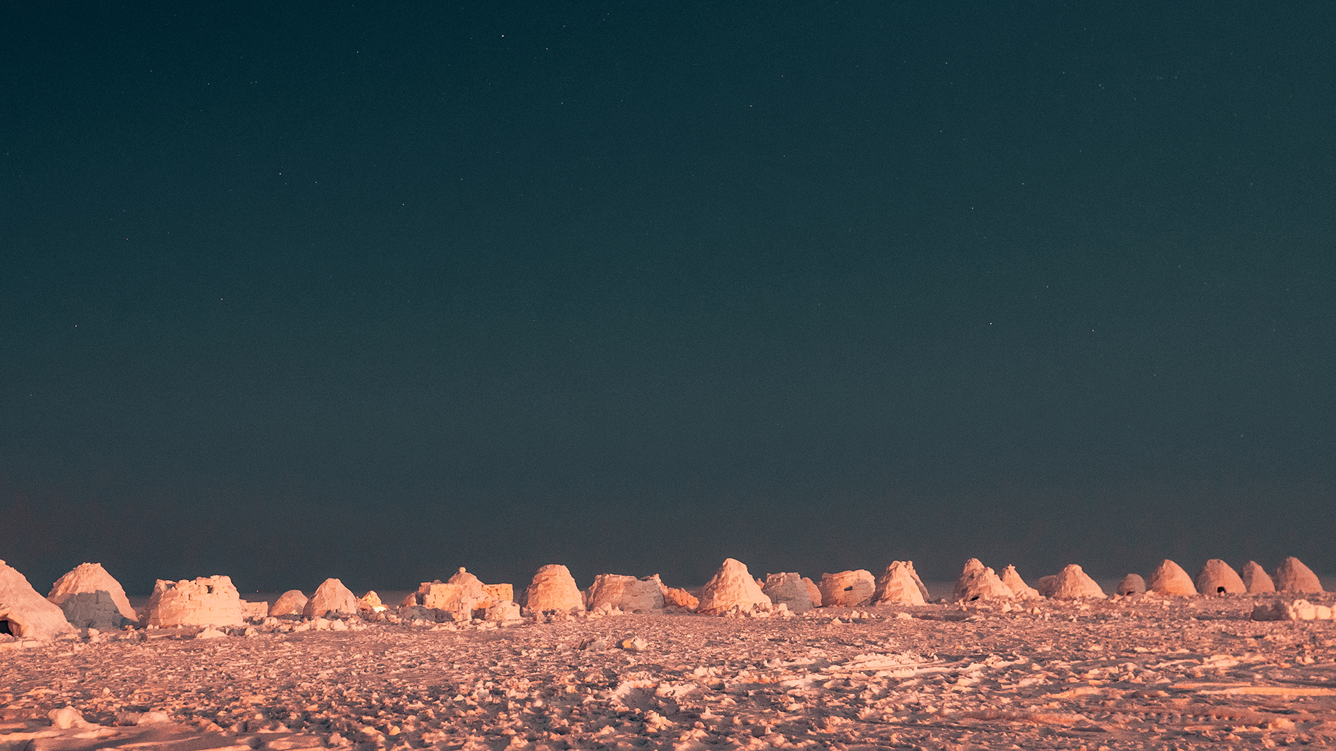 affordable housing - My, Night shooting, The photo, Igloo, Dji, Panasonic Lumix, Novosibirsk, Ob sea, Winter, Longpost