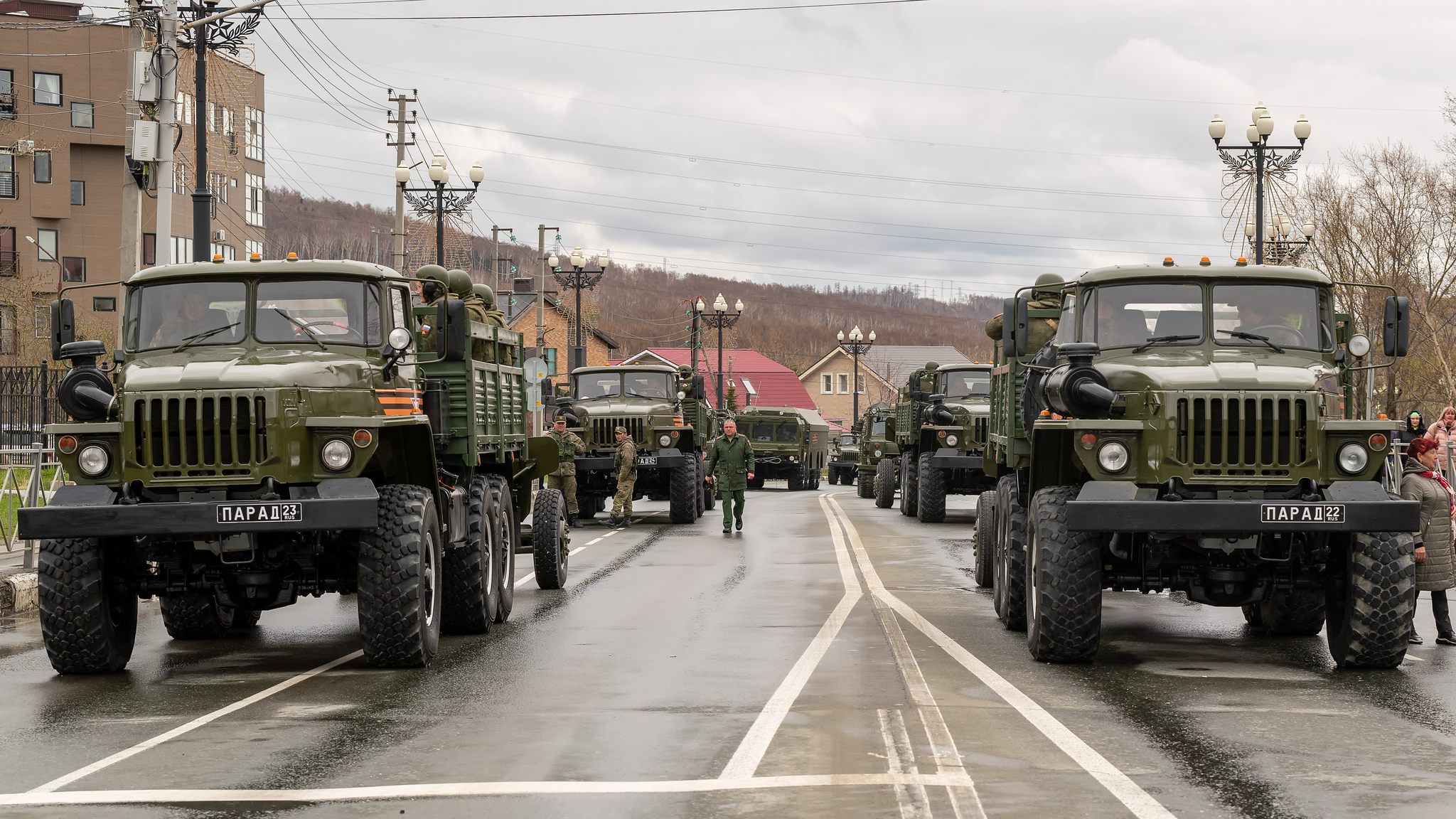 A small backstage of the Victory Parade 2022 - My, Victory parade, Military equipment, The soldiers, Military, Technics, Army, Weapon, Longpost, Yuzhno-Sakhalinsk