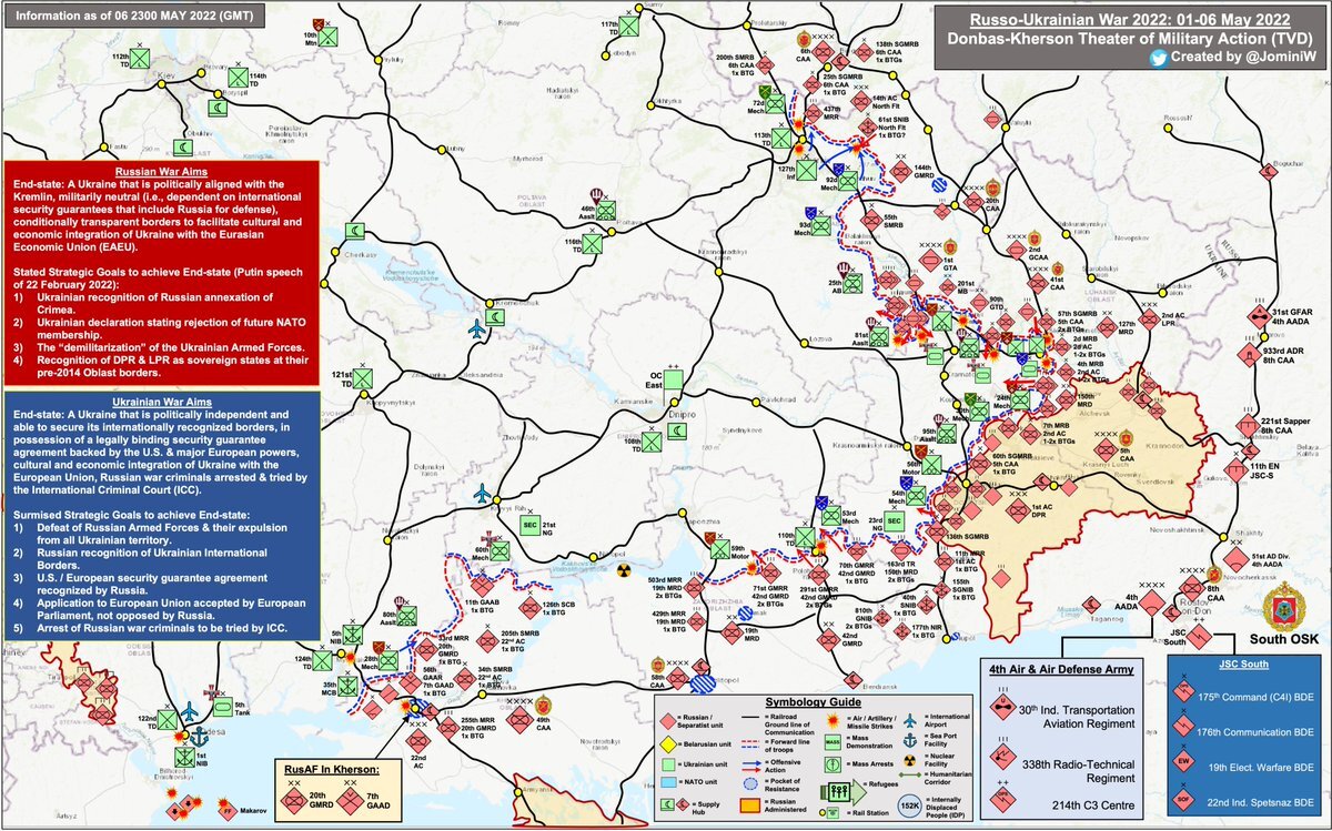 Карты специальной операции на Украине за 01-06.05.2022