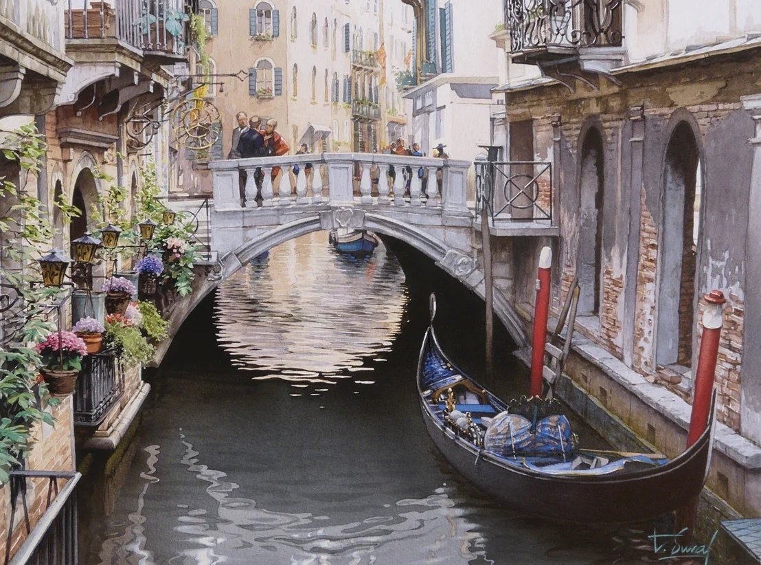 Paris and Venice - Paris, Venice, Modern Art, Watercolor, A selection, Landscape, Longpost