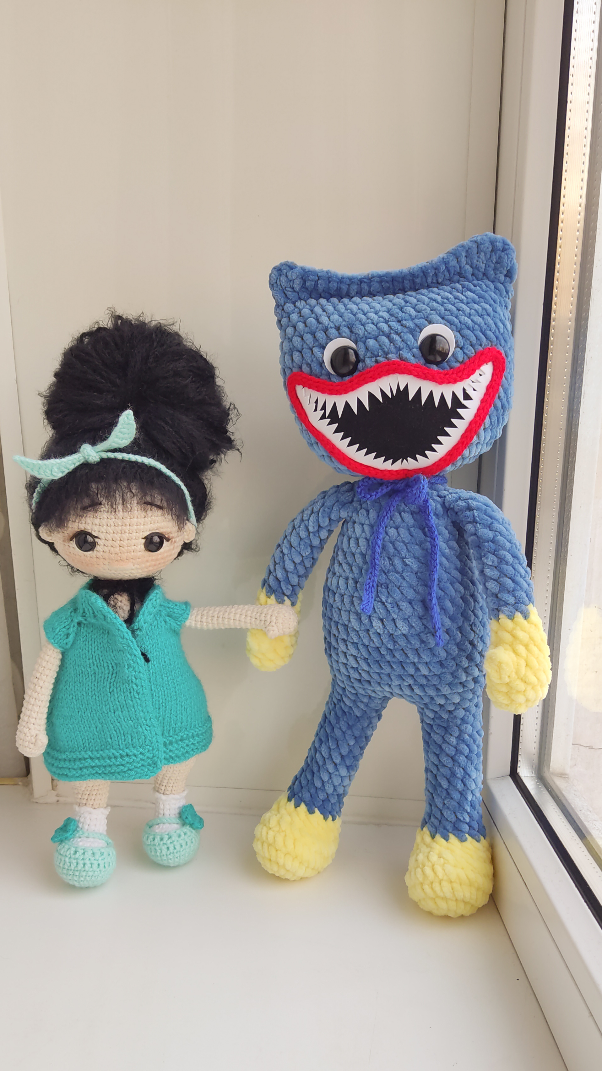 I'm evil and scary... - My, Needlework without process, Needlework, With your own hands, Crochet, Knitted toys, Plush Toys, Huggy Waggi, Longpost