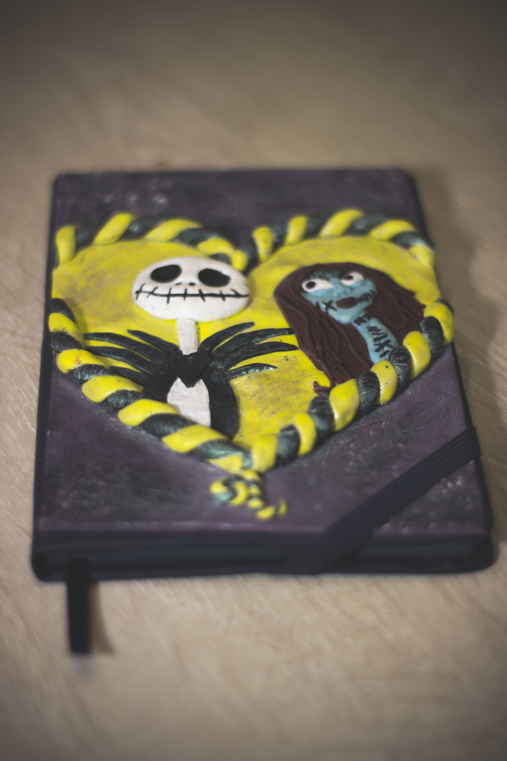 Cover for notebook Christmas Eve made of polymer clay - My, Cartoons, The nightmare before christmas, Polymer clay, Tim Burton, Longpost, Cover, Notebook