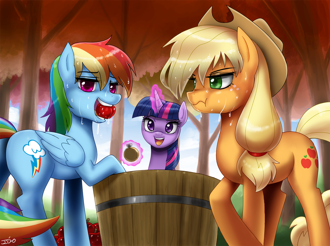 And we have a winner! - My little pony, Twilight sparkle, Rainbow dash, Applejack, John joseco