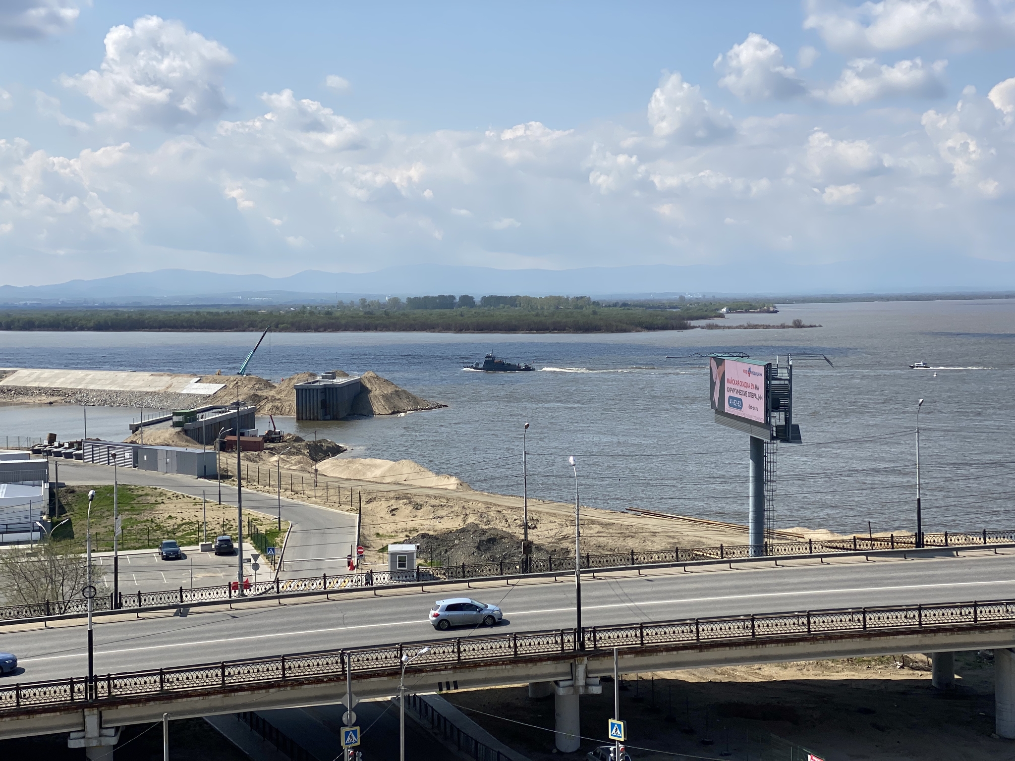 Chinese patrol ships in Khabarovsk - My, Ship, Khabarovsk, Longpost