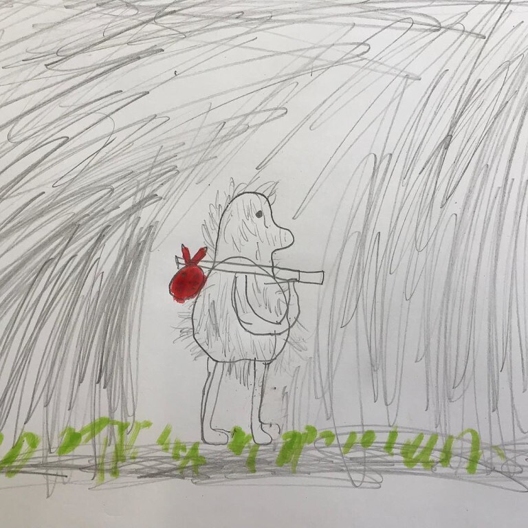 Hedgehog in the fog - My, Hedgehog in the fog, Children's drawings, Painting, School, Psychological problems