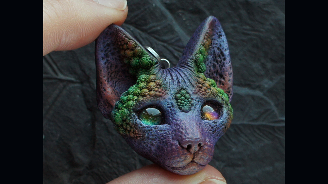 Romanescu cat) - My, cat, Sphinx, Needlework without process, Trypophobia, Longpost