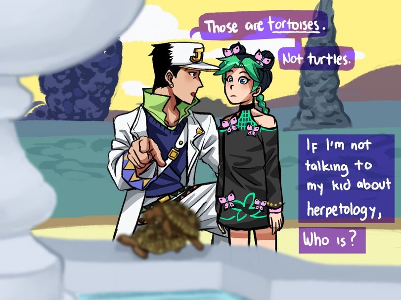 Talk - Anime, Kujo Jotaro, Comics, Translated by myself, Turtle, Herpetology, Where the babies come from, Longpost