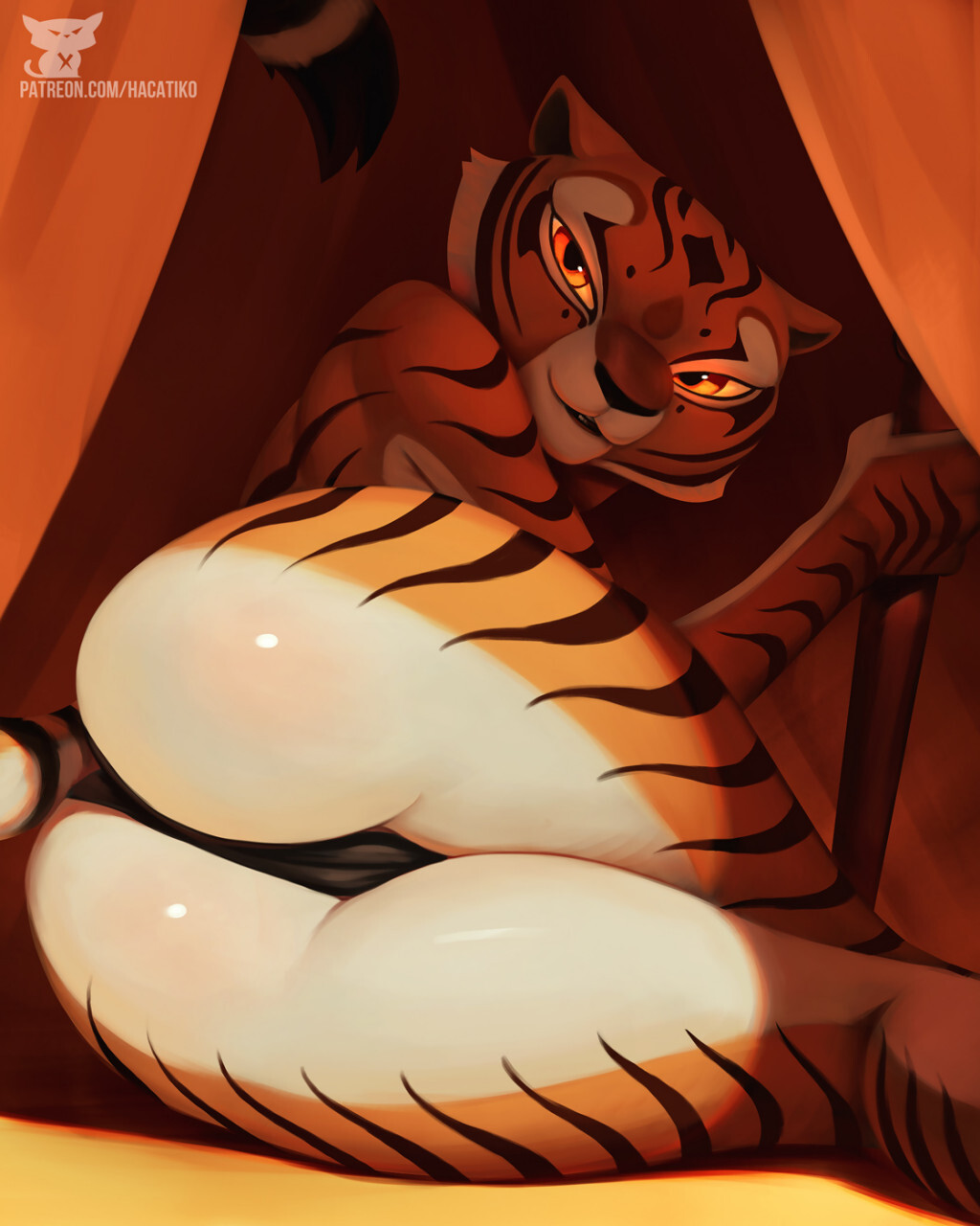 Master Tigress - NSFW, Furry, Anthro, Art, Furotica, Furry tiger, Hacatiko, Kung Fu Panda, Master Tigress