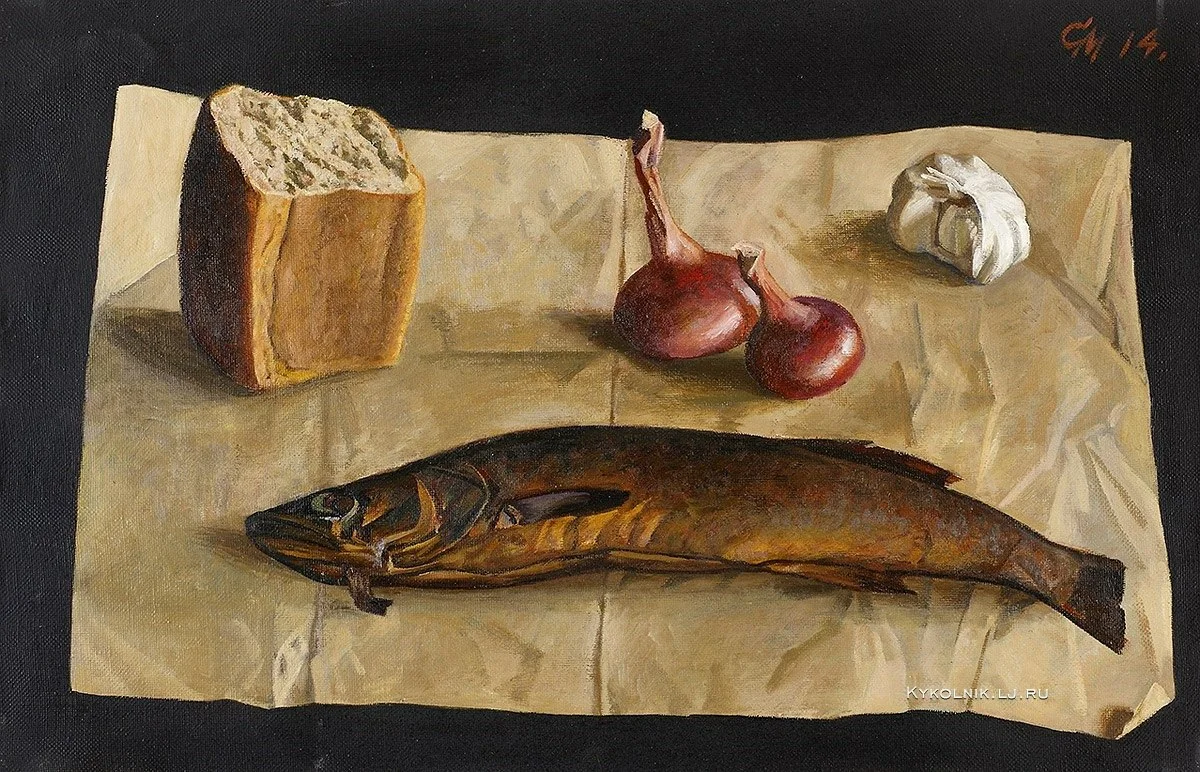 fish artist - Artist, Painting, Painting, Painting, Still life, A fish, Alcohol, Longpost