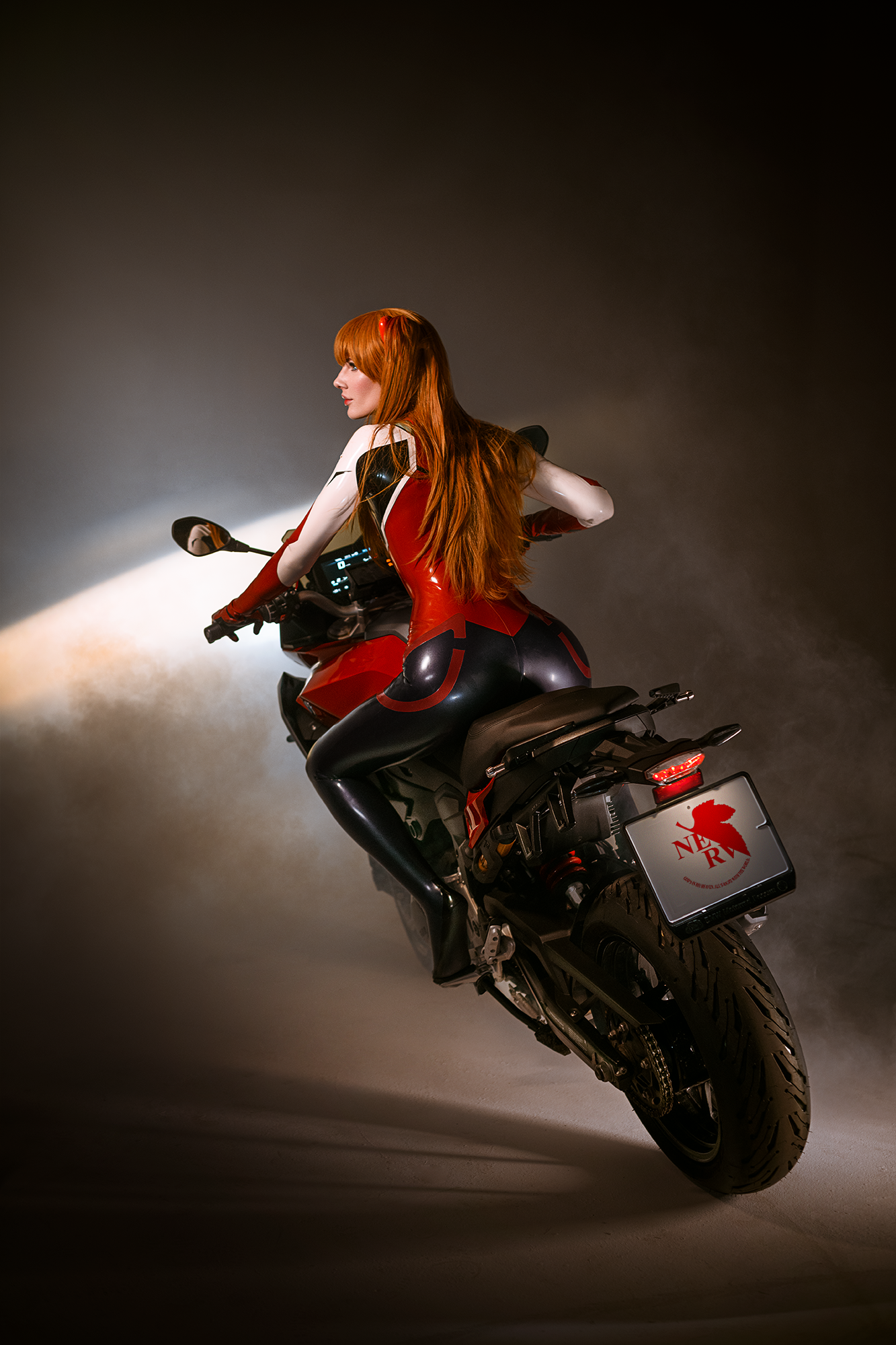 Asuka Langley or sweat, latex and two motorcycles - My, Bmw, The photo, Cosplay, Anime, Evangelion, Girls, Friday tag is mine, Longpost, Moto, Motorcyclists