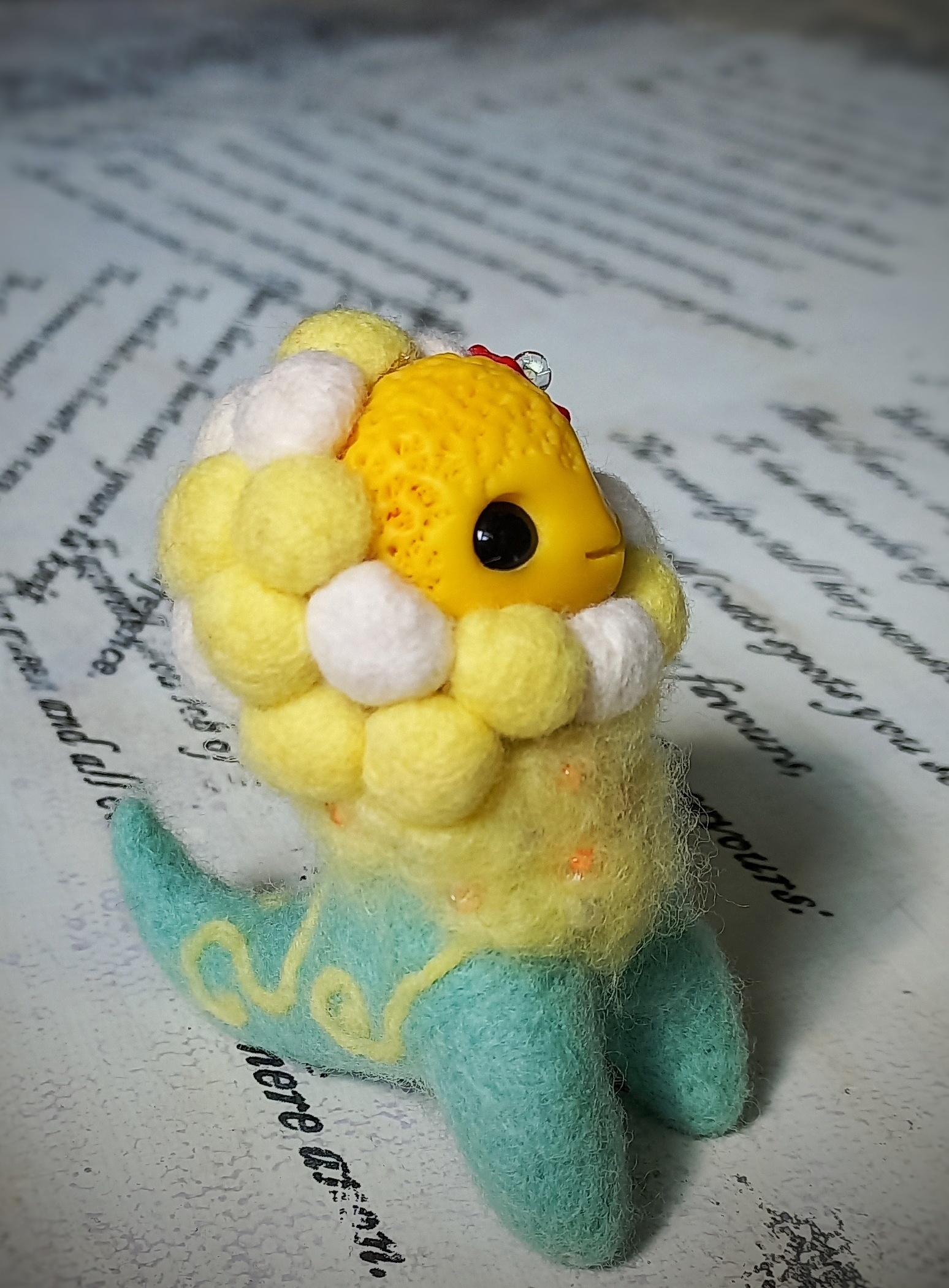 Dandelions... - My, Needlework without process, Author's toy, Polymer clay, Dry felting, Souvenirs, Dandelion, Milota, Longpost