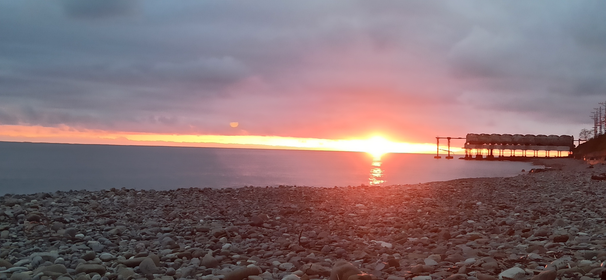 sunset and sea - My, Sea, Lazarevskoe, beauty, Sunset