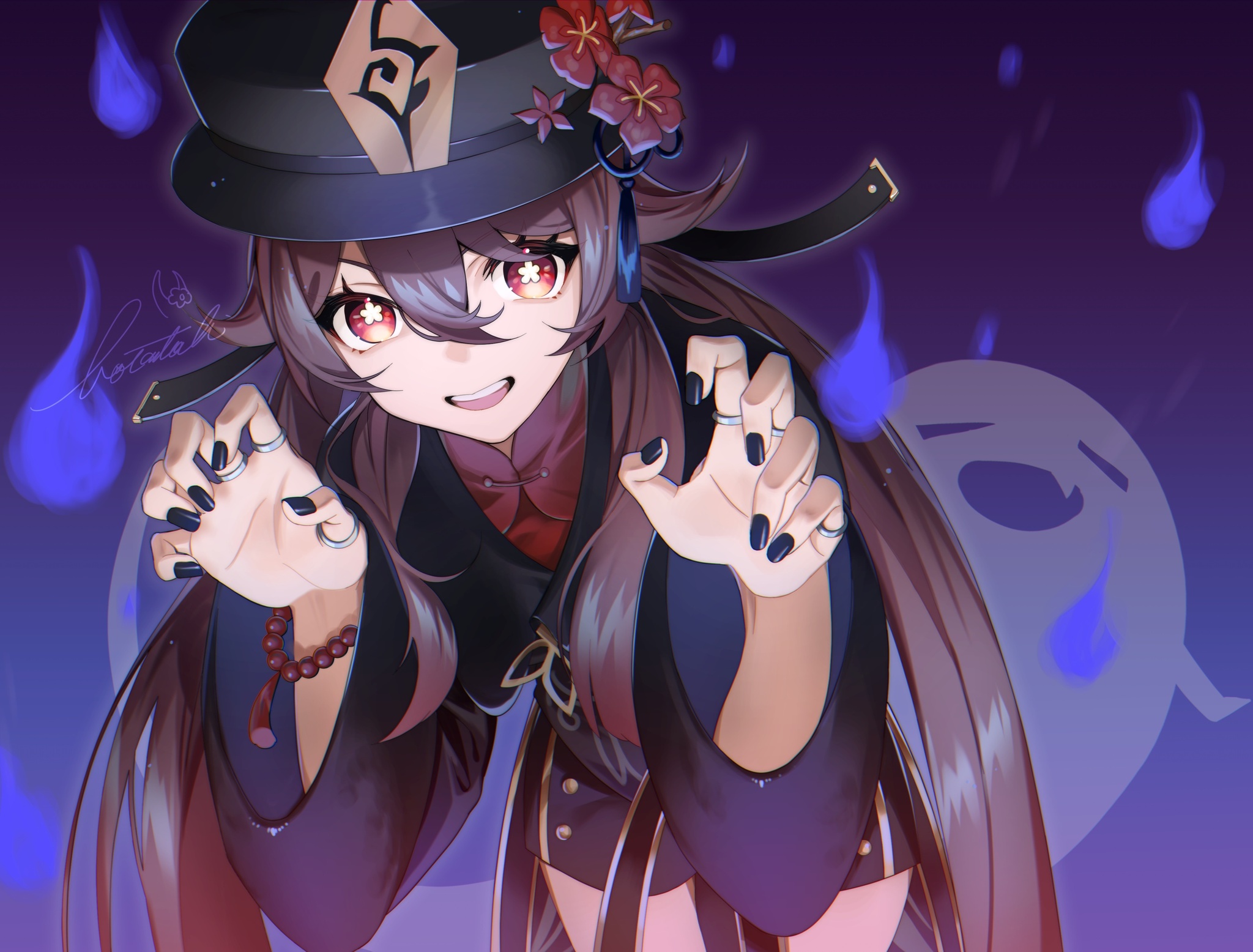 Boo! - Genshin impact, Art, Anime art, Hu Tao