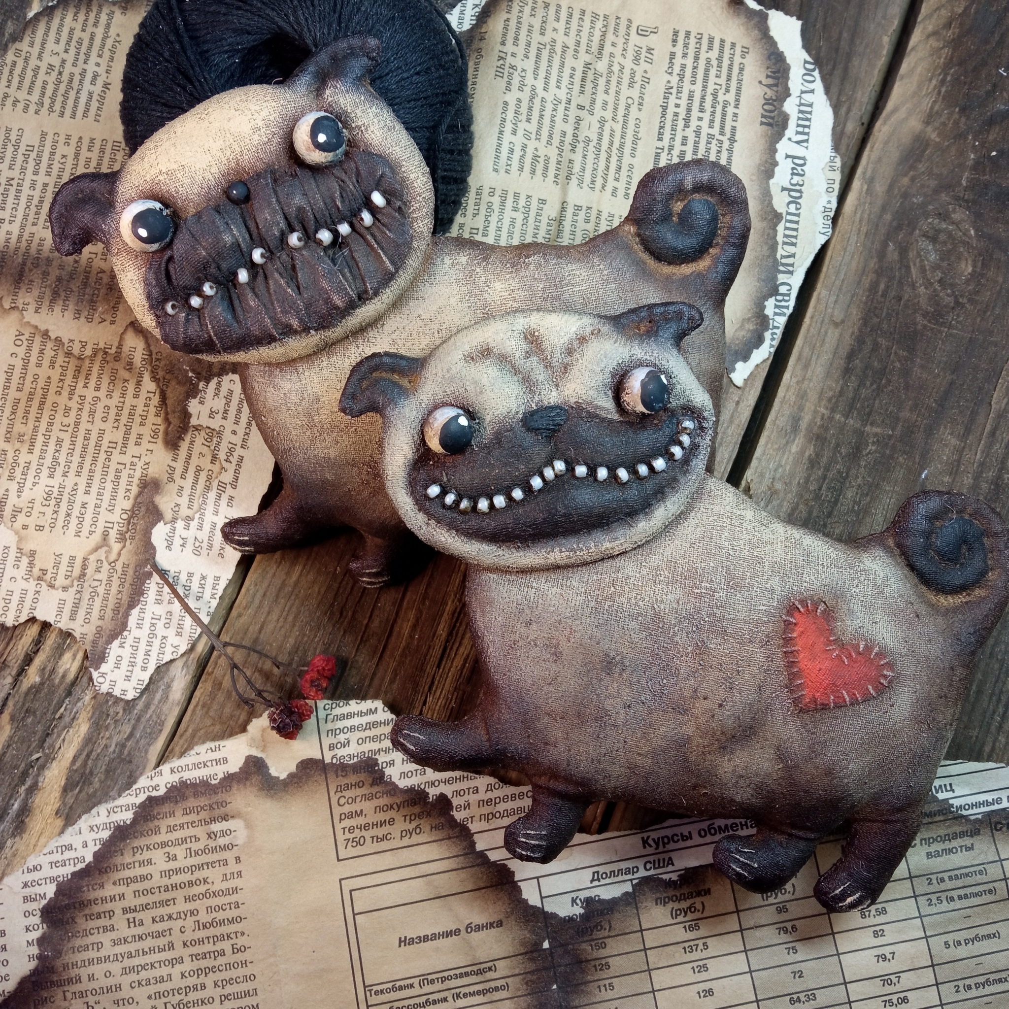 Pugs - My, Pug, Dog, Needlework with process, Author's toy, Longpost