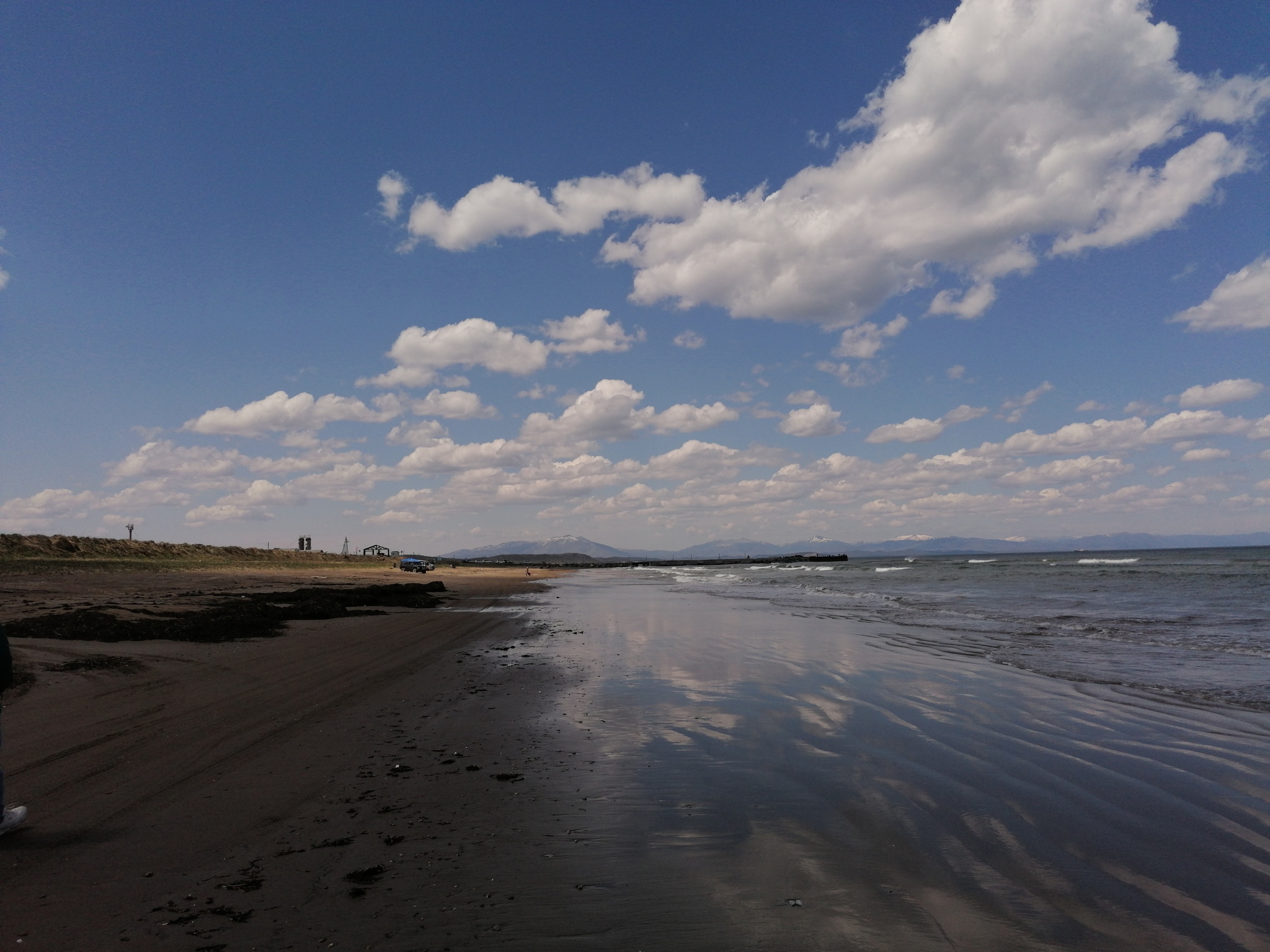 Sea. - My, Sea, Hills, Beach, Wave, Pier, Sakhalin, Sky, Clouds