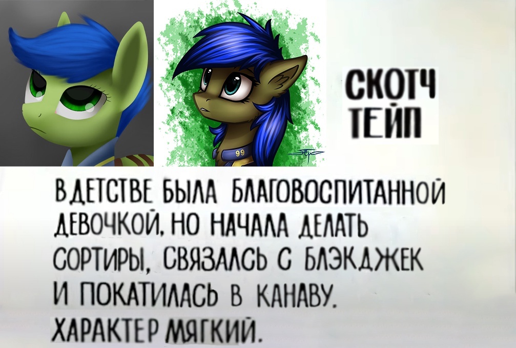 Characteristics for the heroes of the Wasteland - My little pony, Fallout: Equestria, Derpy hooves, Littlepip, MLP Blackjack, Steelhooves, Scotch tape, Original character, Longpost