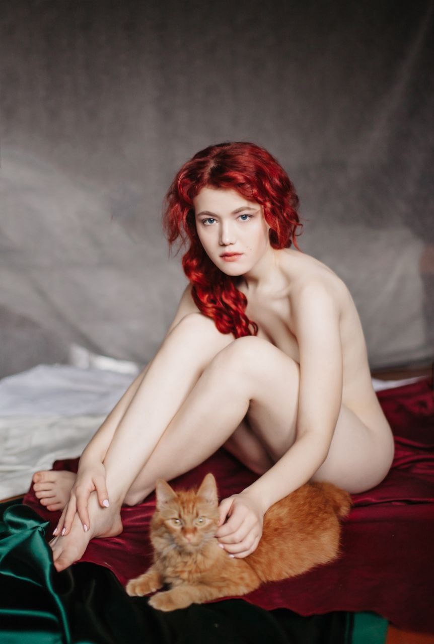 Red - NSFW, Эротика, Девушки, Сиськи, Фотография, Длиннопост, Кот, Рыжие, Лада Люмос