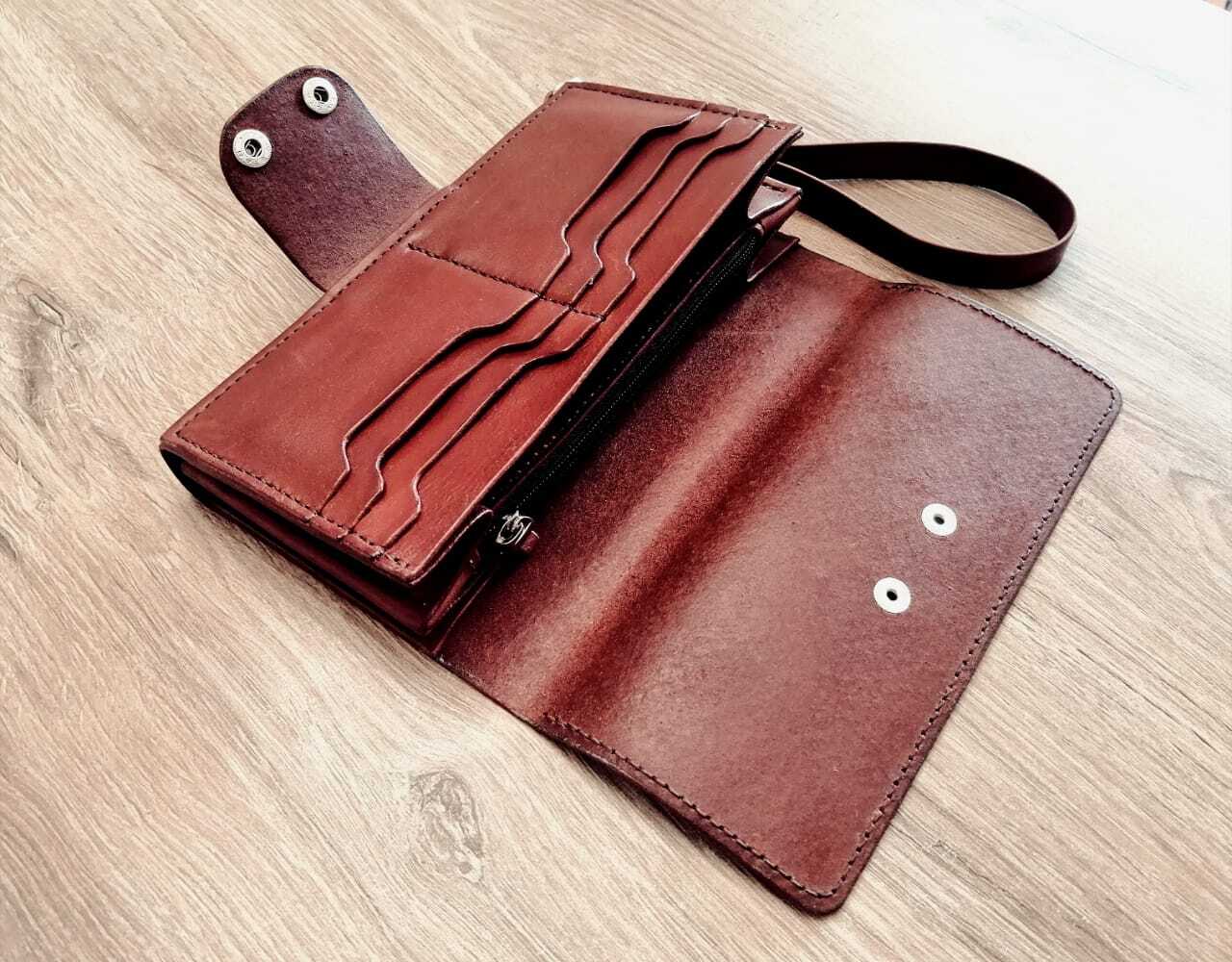 Men's wallet (clutch) - My, Natural leather, Handmade, Hobby, With your own hands, Men's clutch, Wallet, Longpost