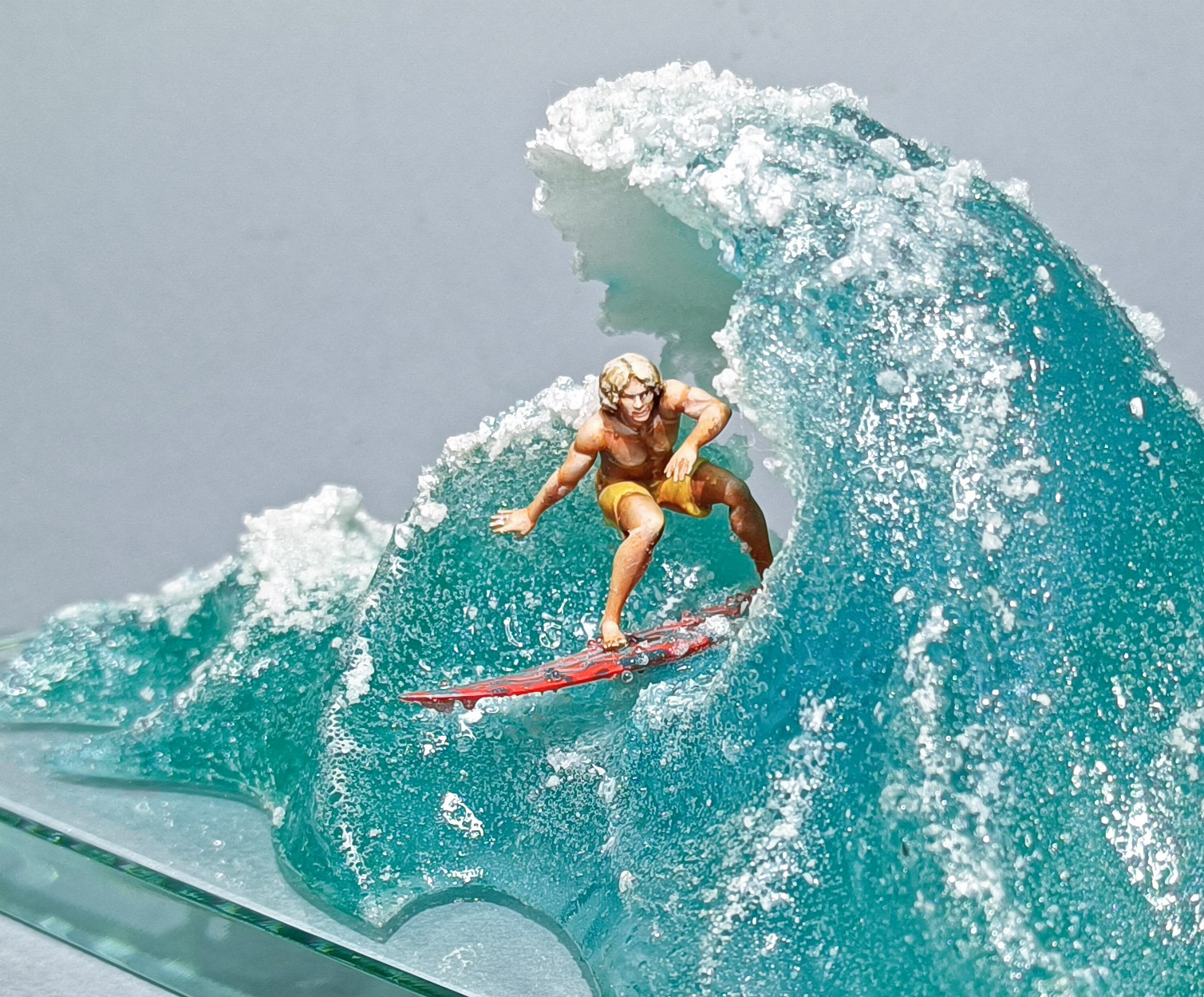 On the crest of a wave - Presents, Stand modeling, Painting miniatures, Scale model, 3D печать, Collecting, Sea, Crimea, Surfing, With your own hands, Sport, Longpost