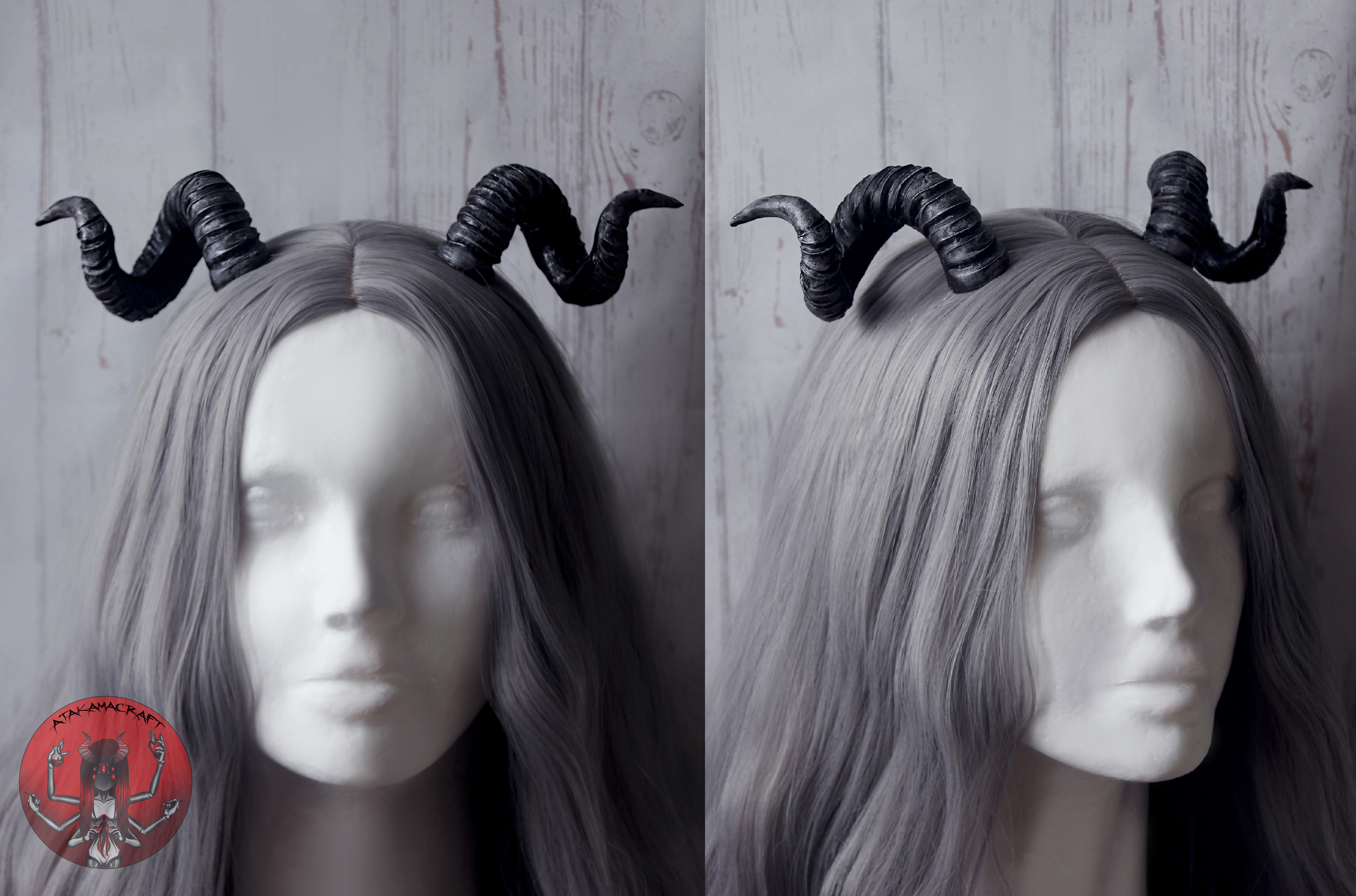 Handmade horns on an invisible mount and on the rim - My, Props, Handmade, Accessories, Headdress, Horns, Girl with Horns, Needlework without process, Fantasy, Cosplay, Creation, Craft, Longpost