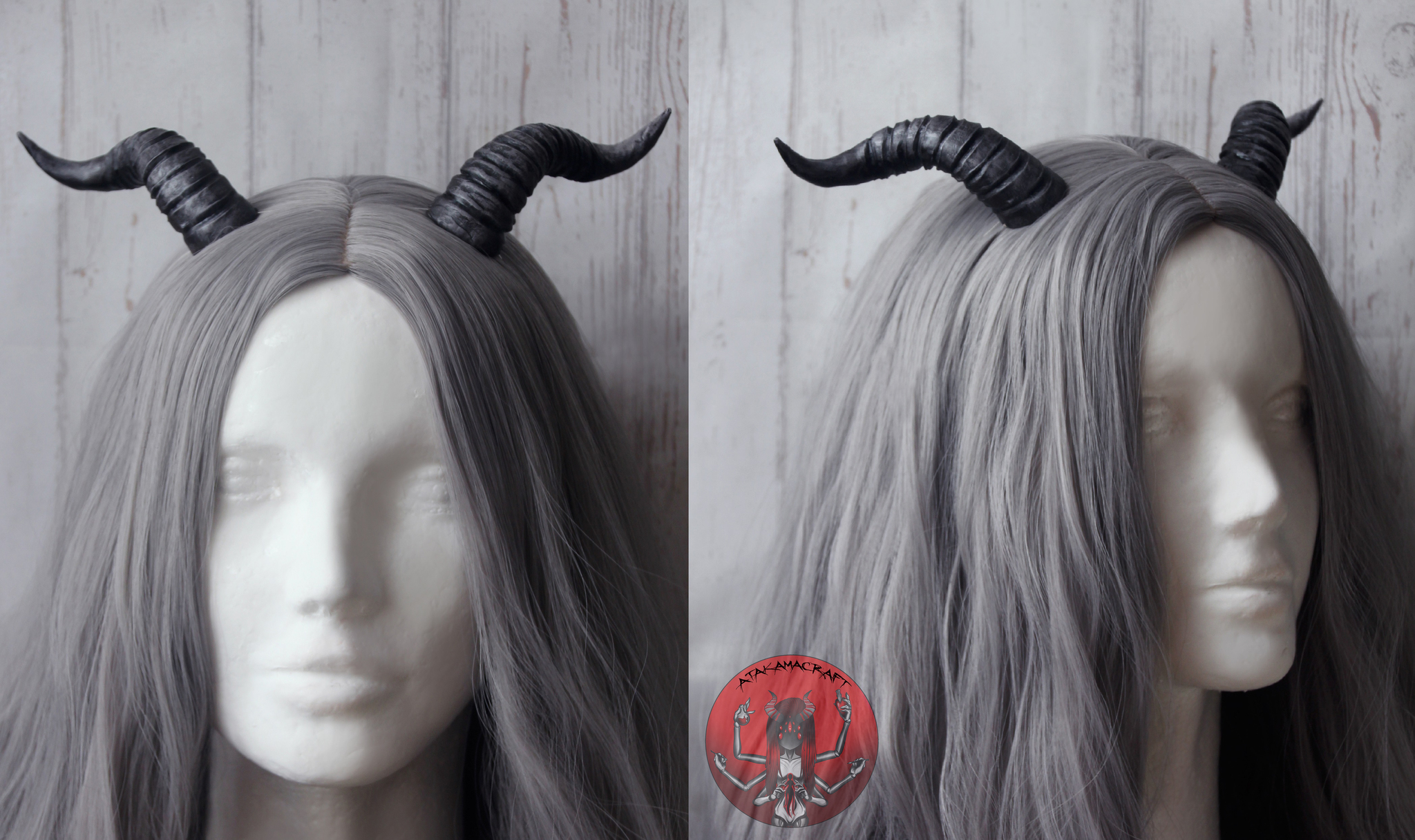 Handmade horns on an invisible mount and on the rim - My, Props, Handmade, Accessories, Headdress, Horns, Girl with Horns, Needlework without process, Fantasy, Cosplay, Creation, Craft, Longpost