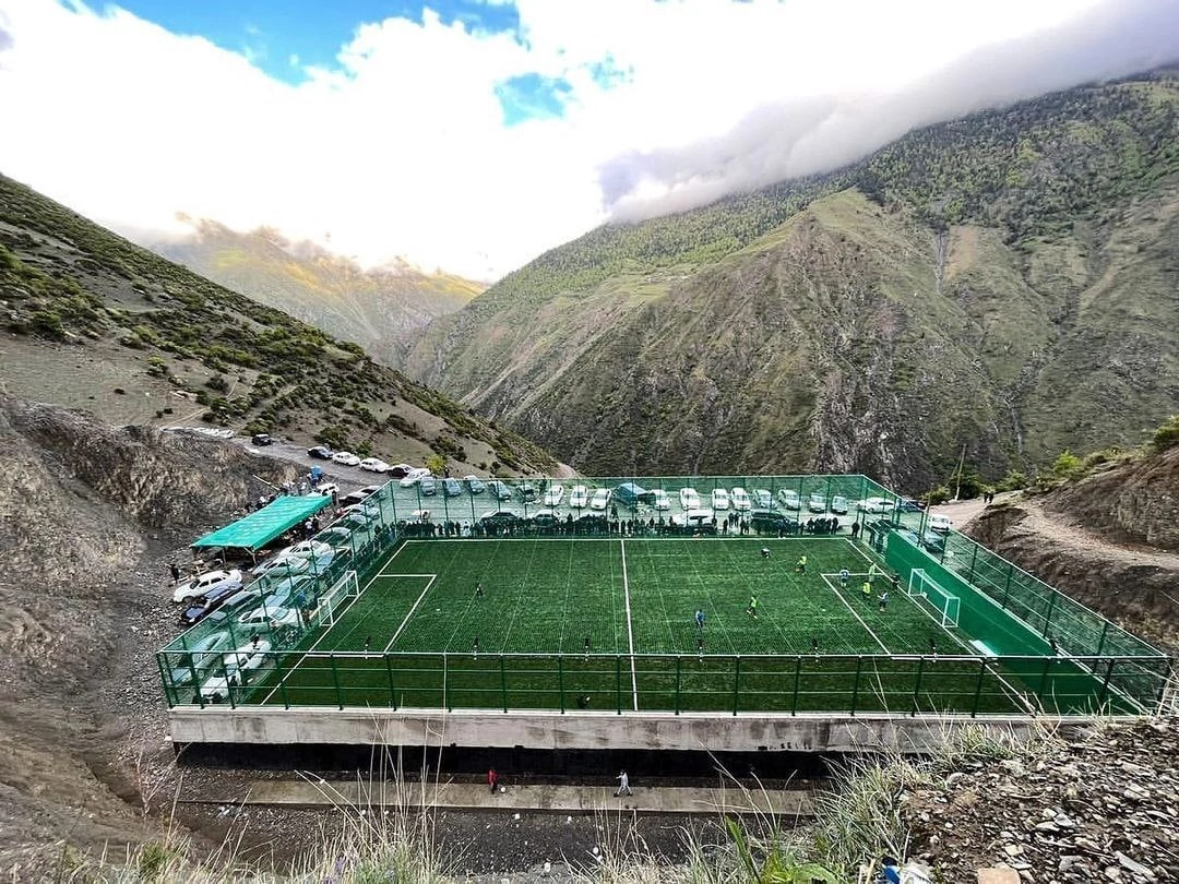 Stadium in the village of Echeda, Republic of Dagestan - The photo, Nature, beauty of nature, beauty, Stadium, Football, Sport