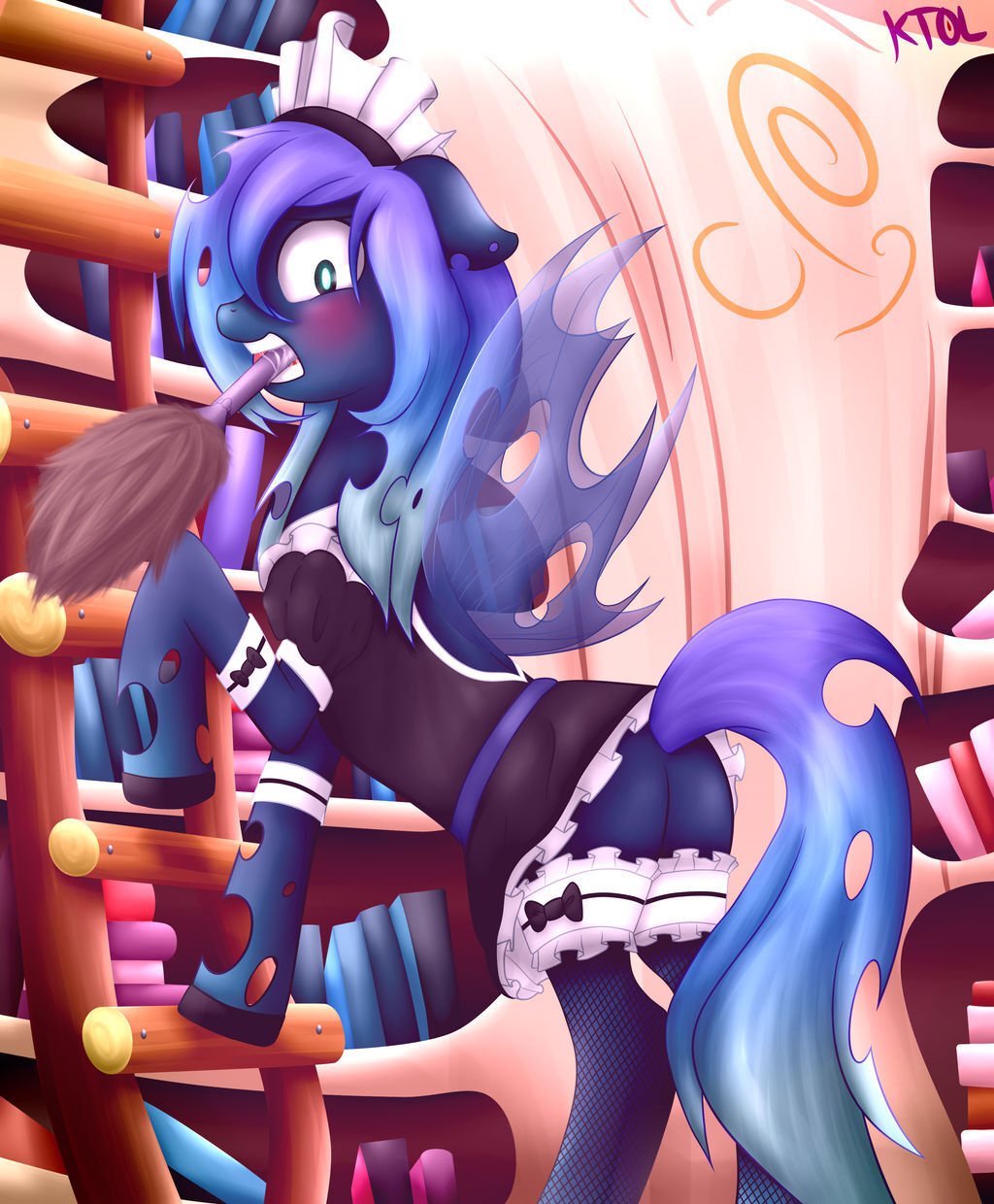 Confused Maid - My little pony, PonyArt, Original character, Changeling, MLP Edge, Pshyzo