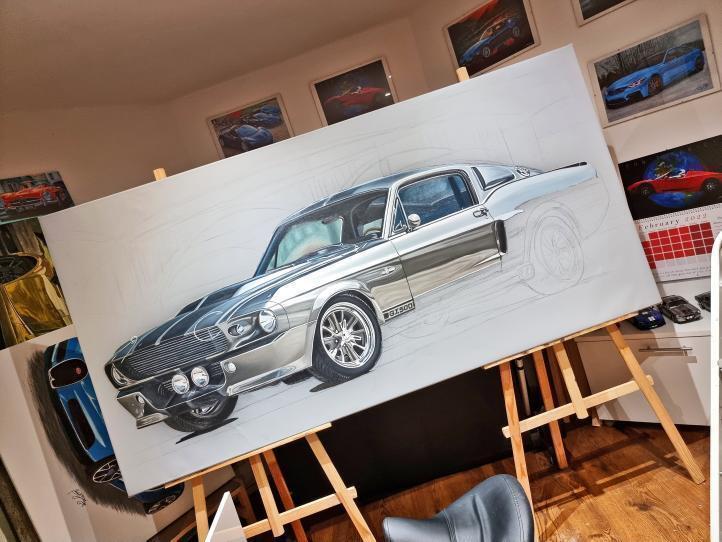 oil painting - Ford mustang, Shelby, , Gone in 60 Seconds, Oil painting, Imgur, Longpost