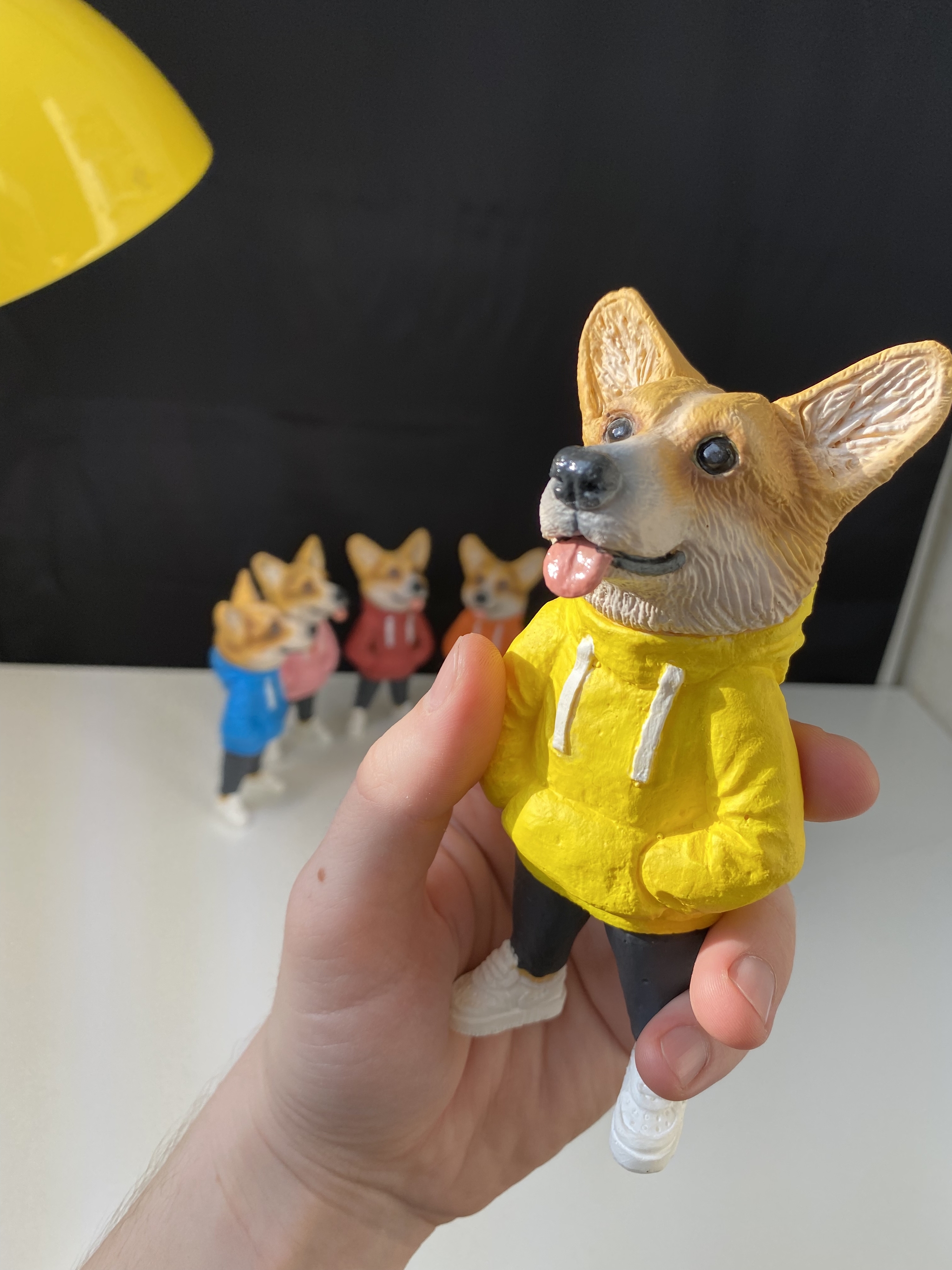 Corgi figurine named Hermes - My, Лепка, Sculpting, Figurines, Statuette, Creation, Longpost, Needlework with process, Dog