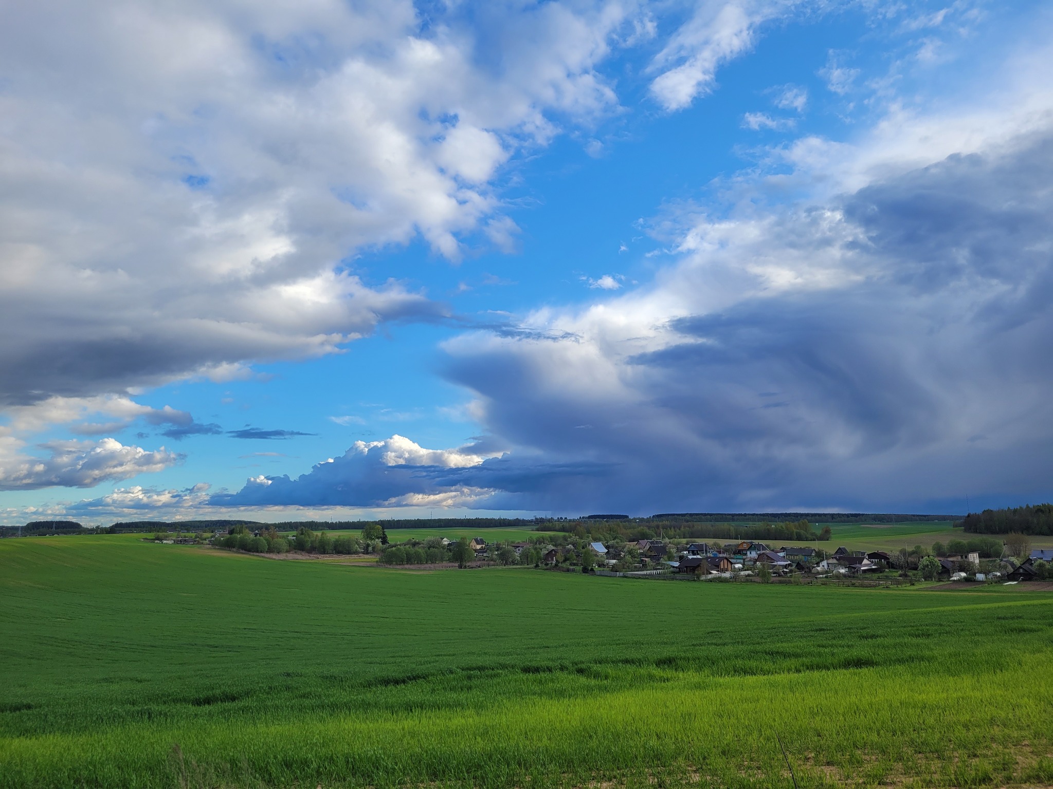 Yesterday's trip out of town - My, Road, Nature, Clouds, Sky, Republic of Belarus, Longpost