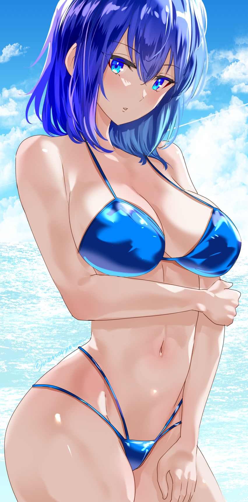 Ocean Girl - NSFW, Аниме, Anime Art, Арт, Девушки, Купальник, Сиськи, Original Character, Uenoryoma