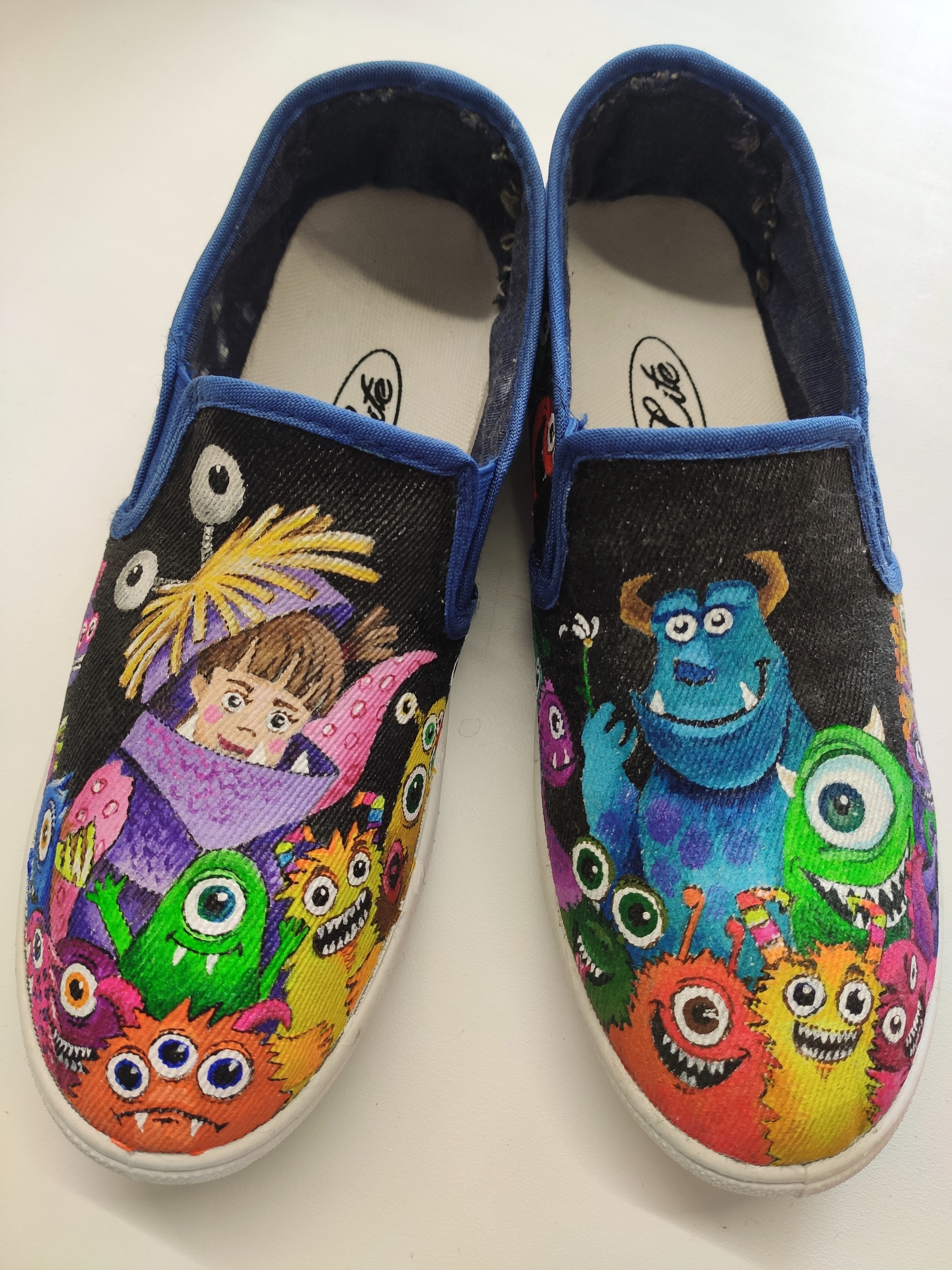 From the past to the present - My, Needlework without process, Customization, beauty, Painting, Shoes, Summer is coming, Monsters, Inc, Longpost