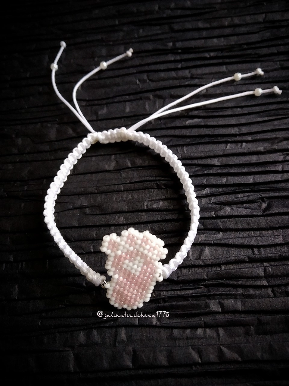 Bracelet Foot - My, Needlework without process, Handmade, With your own hands, Creation, Beading, Japanese beads, Macrame, A bracelet