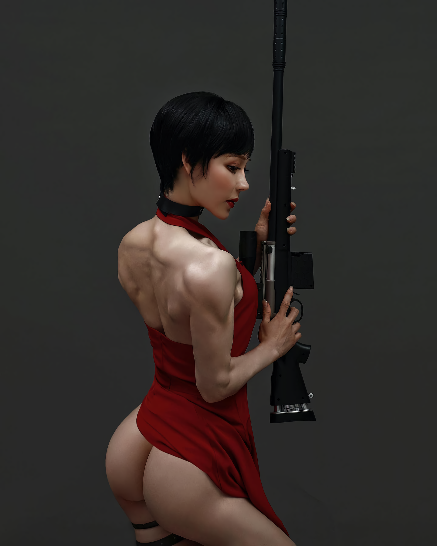 Yuan Herong в образе Ады Вонг - NSFW, Yuan Herong, Крепкая девушка, Косплей, Ada Wong, Resident Evil, Девушки, Азиатка, Спортивные девушки, Длиннопост