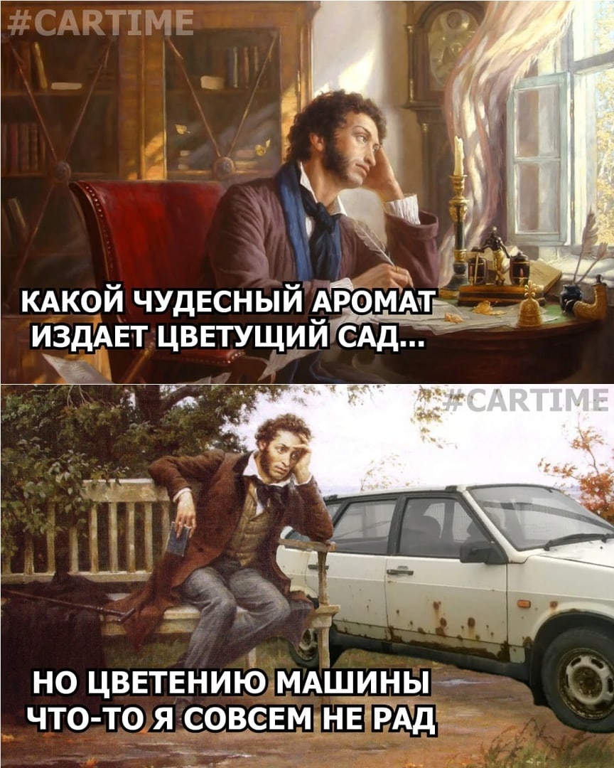 Primroses... - My, Memes, Auto, Humor, Corrosion, Picture with text, Alexander Sergeevich Pushkin