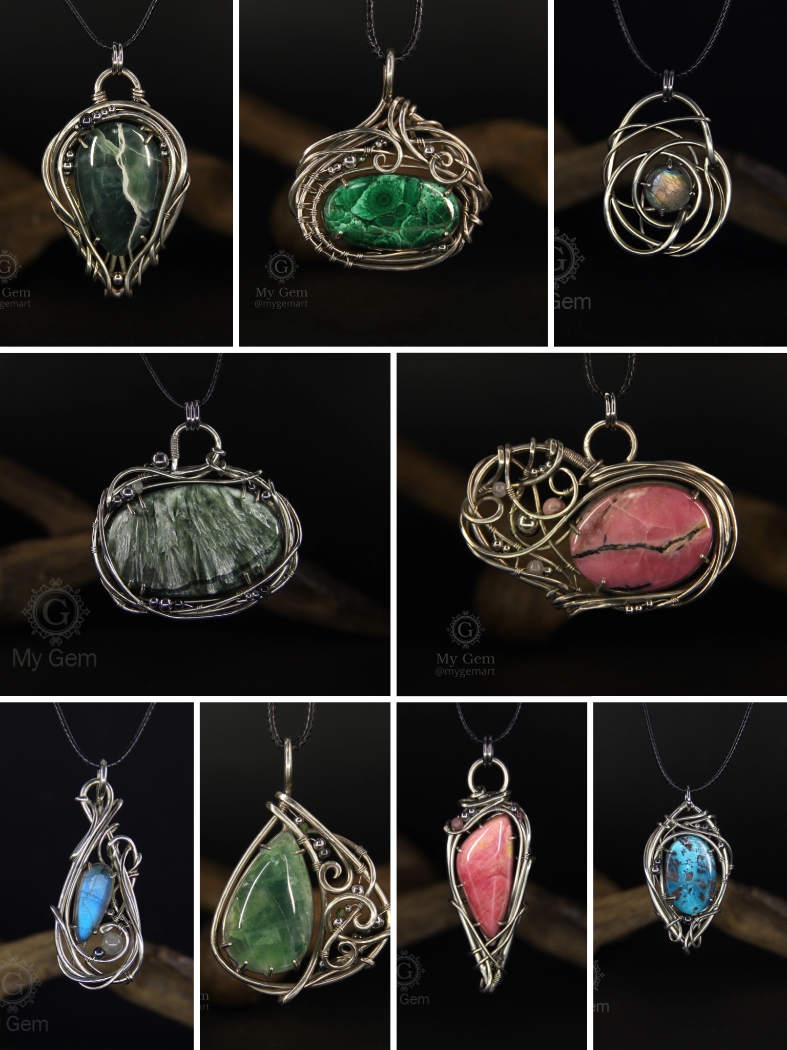 That feeling when you find your favorite job - My, Pendant, Bijouterie, Wire jewelry, Creation, With your own hands, Handmade, Wire wrap, Art, Работа мечты, Work, Jewelry, Minerals, Collection, Collage, Self-development, Longpost, Needlework without process