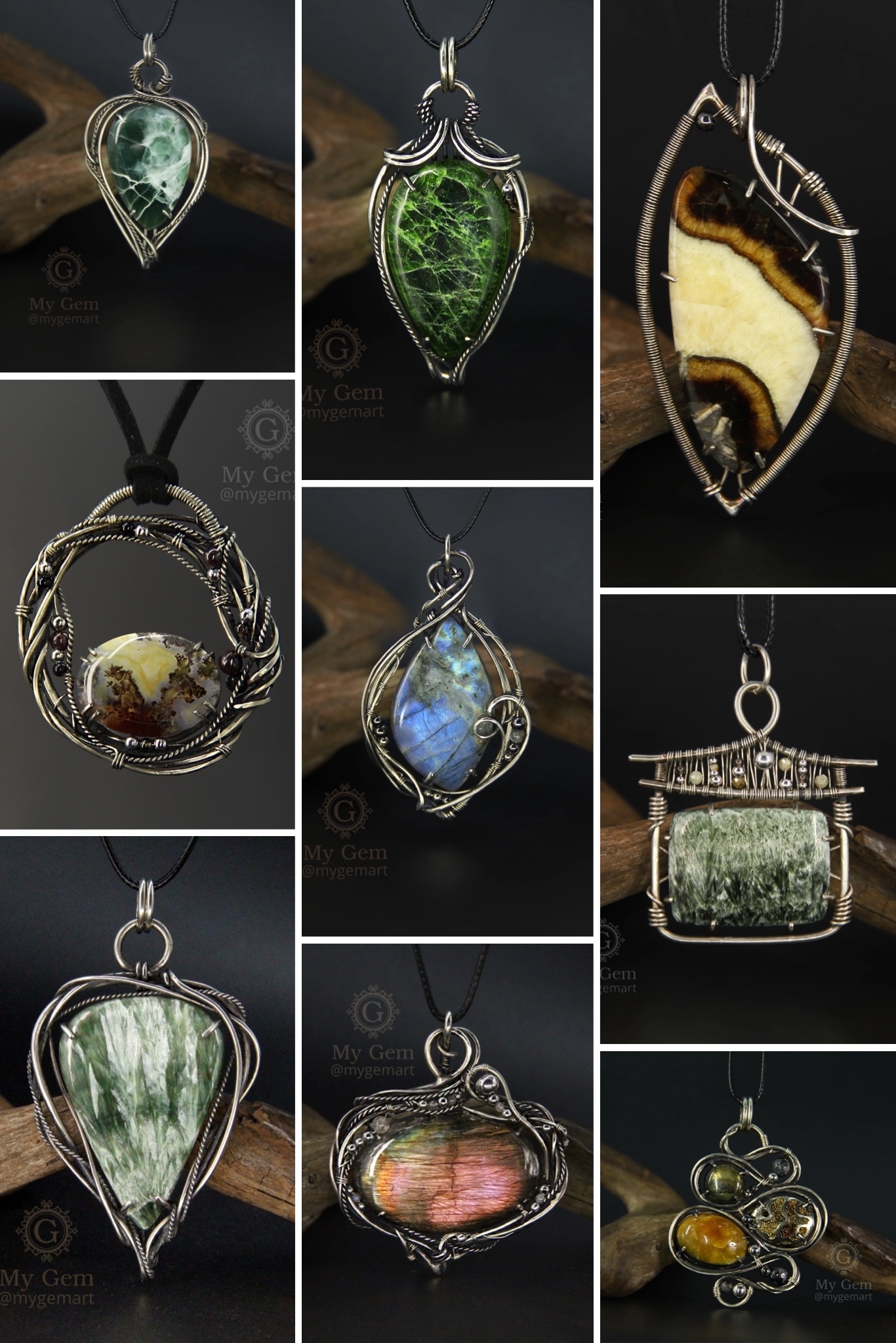 That feeling when you find your favorite job - My, Pendant, Bijouterie, Wire jewelry, Creation, With your own hands, Handmade, Wire wrap, Art, Работа мечты, Work, Jewelry, Minerals, Collection, Collage, Self-development, Longpost, Needlework without process