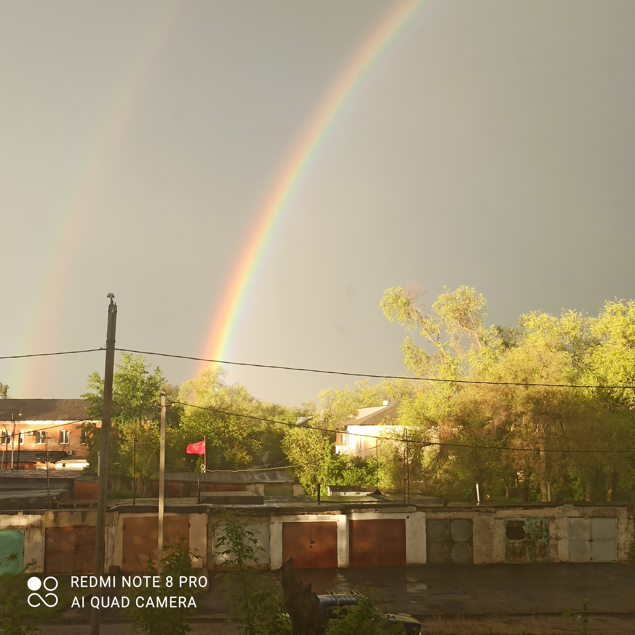 Rainbow. Couldn't help but share - My, Rainbow, Clouds, Sky, Longpost