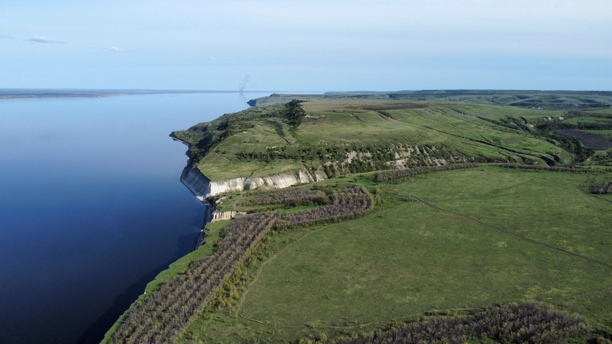 There is a cliff on the Volga... - My, Cliff, Saratov region, DJI mini 2, Longpost, Volga river, Aerial photography