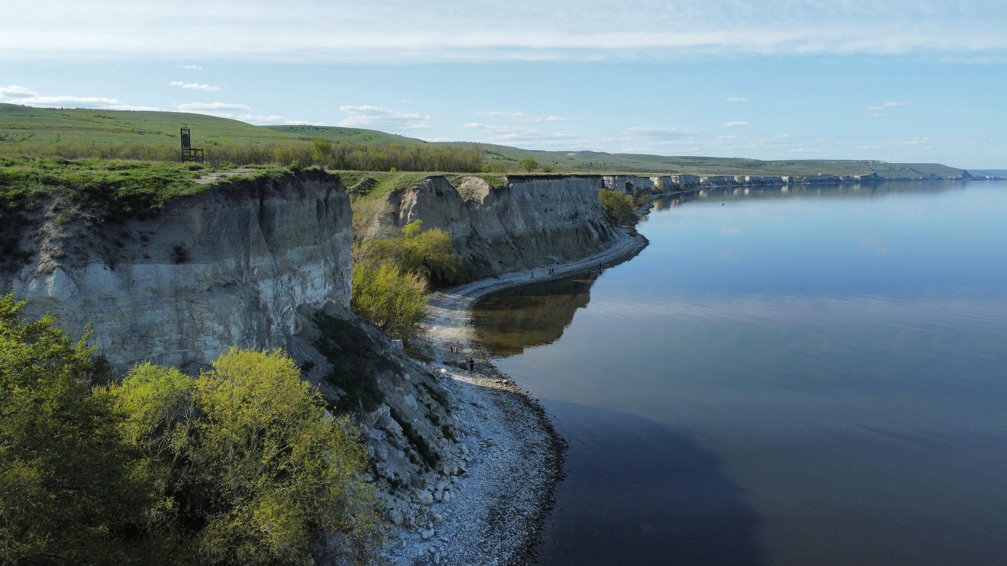 There is a cliff on the Volga... - My, Cliff, Saratov region, DJI mini 2, Longpost, Volga river, Aerial photography