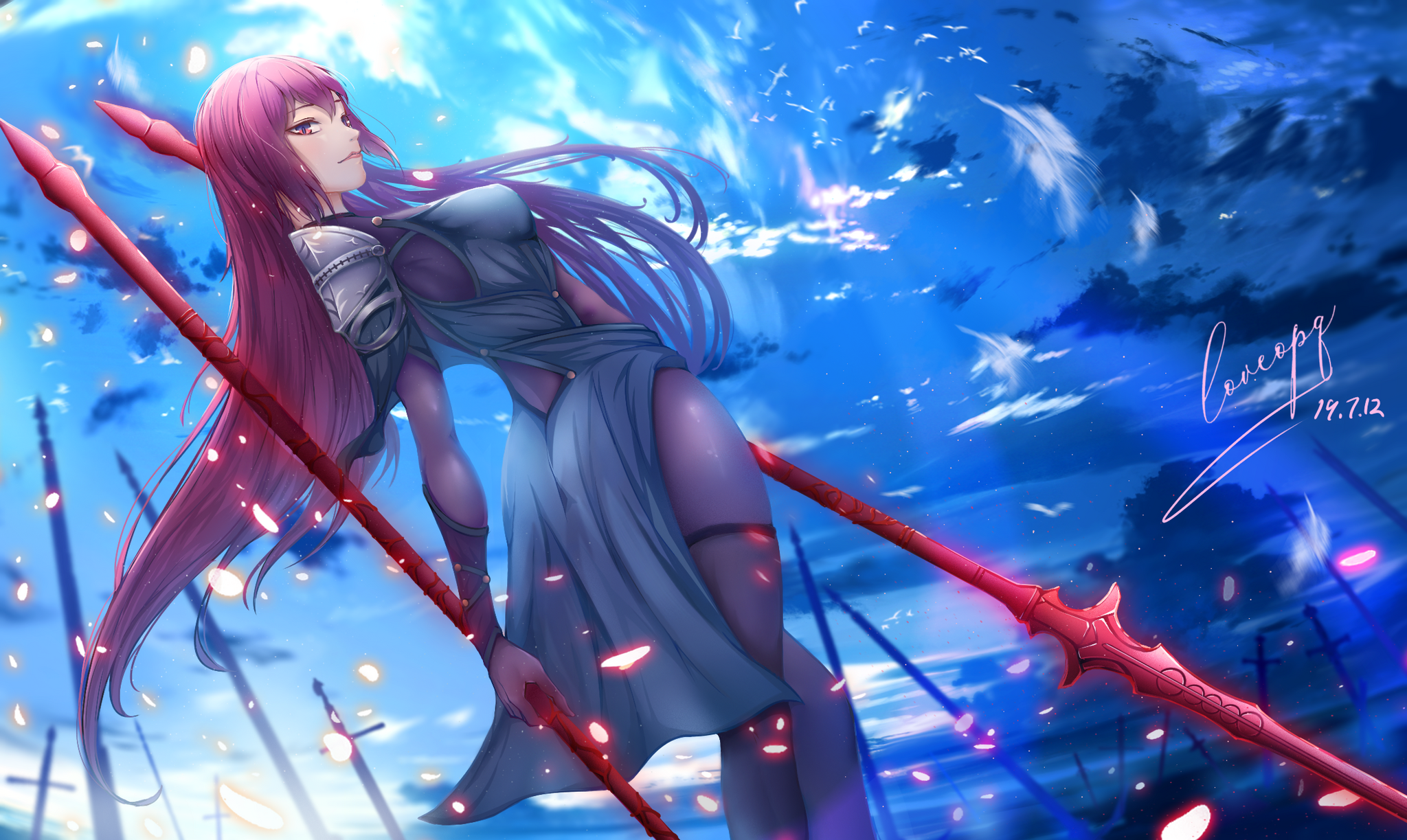 Shishou - Anime, Anime art, Fate, Fate grand order, Scathach, Longpost