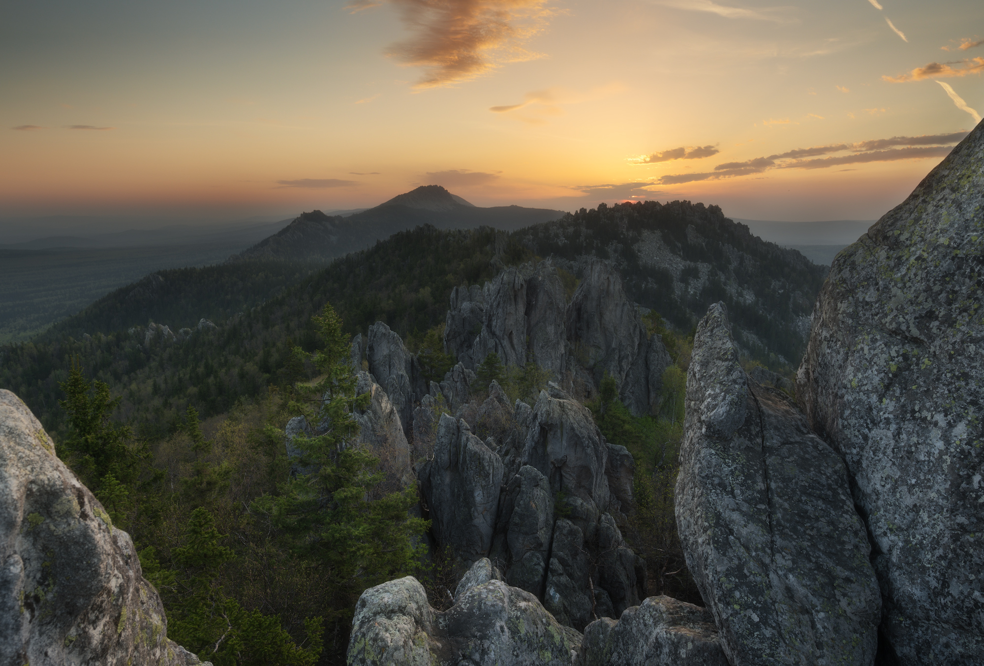 Maysky Taganay - My, The photo, The nature of Russia, Ural, beauty of nature, Taganay National Park, Taganay, dawn, Sunrises and sunsets, The mountains, Forest, Spring