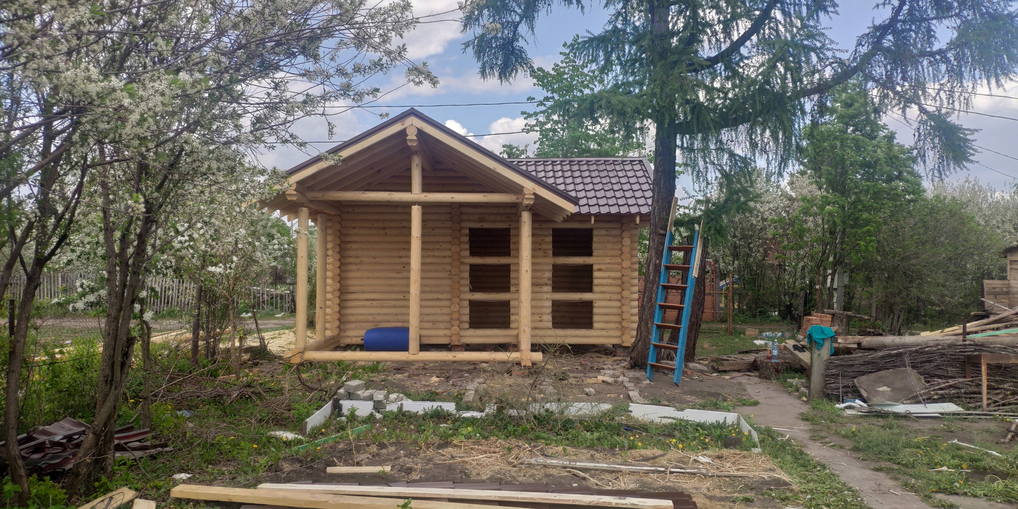 country house - My, Building, Dacha, House, Beams, Longpost